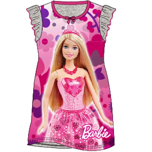 Girls Barbie Nightdress - Grey/Pink Barbie