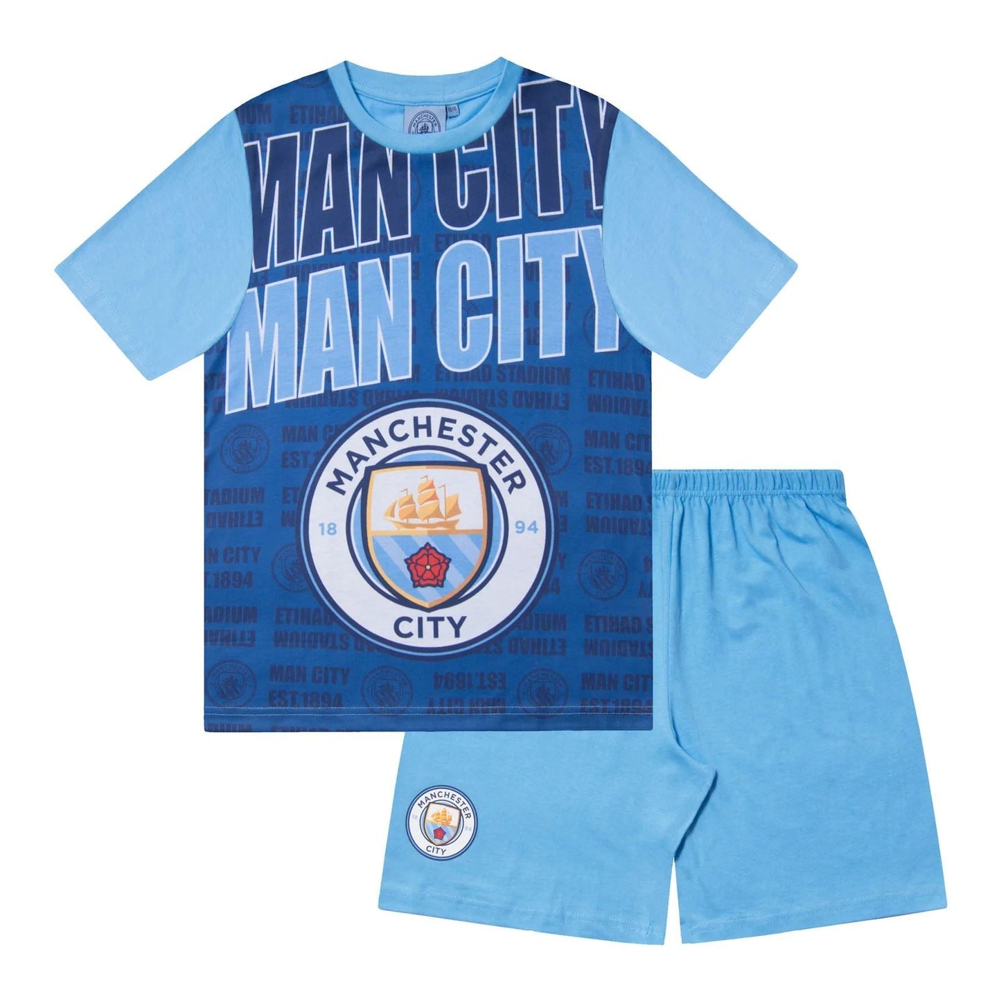 Kids Manchester City Short Pyjamas - Blue Manchester City