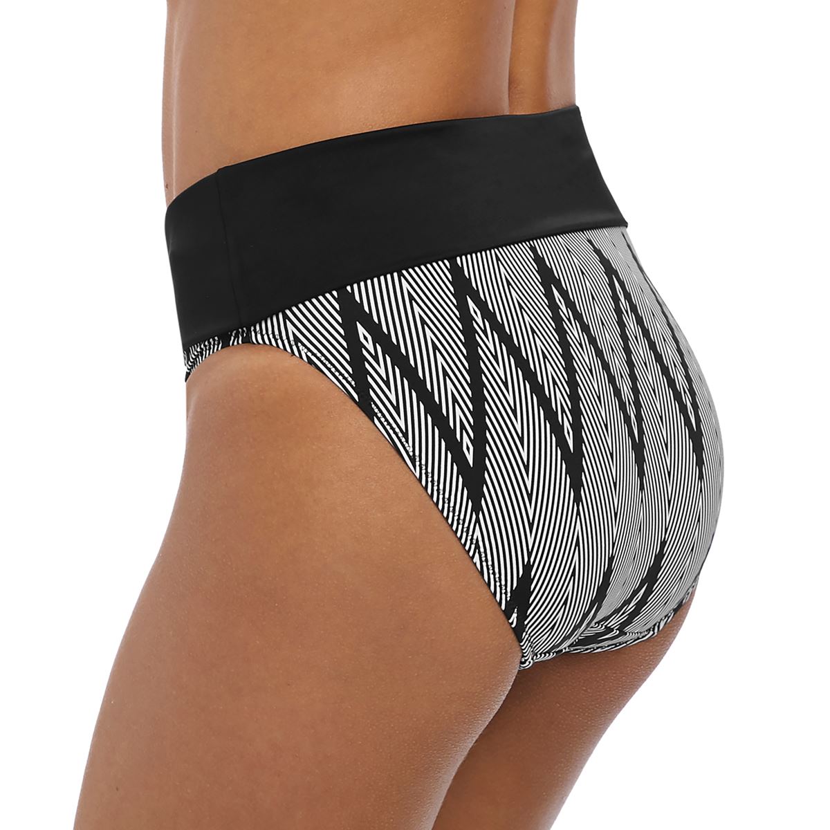 Fantasie Geneva Classic Fold Bikini Brief - Black/White Fantasie Swimwear