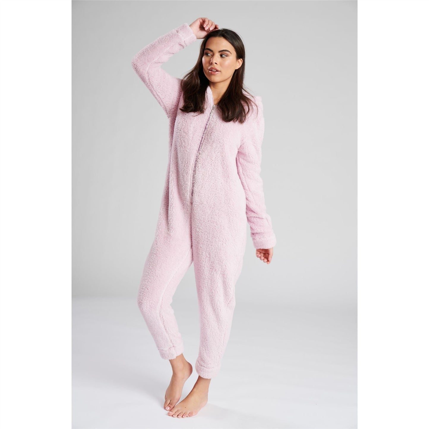 Loungeable Womens Sherpa Fleece Onesie With XL Ears - Lilac Loungeable