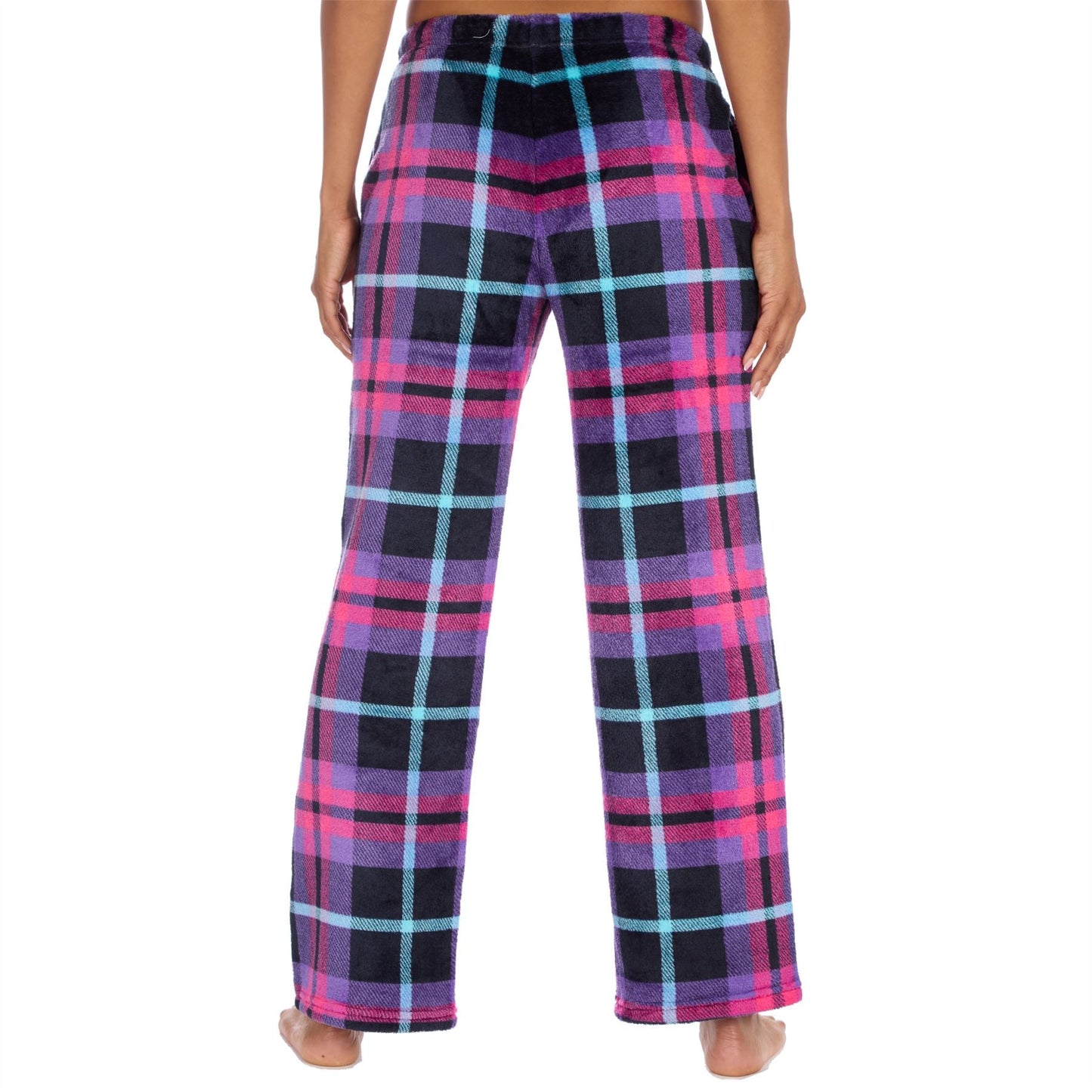 Forever Dreaming Womens Fleece Lounge Pants - Purple Check Forever Dreaming