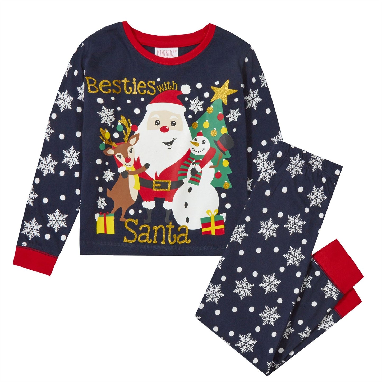 Minikidz Kids 'Besties With Santa' Pyjama Set - Navy Minikidz