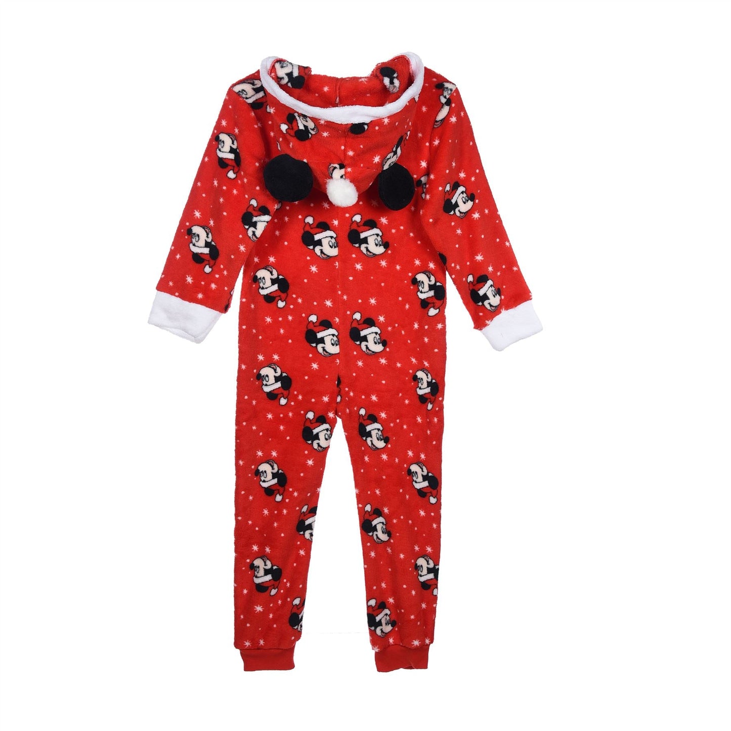 Boys Mickey Mouse Winter/Snowflake Fleece Onesie - Red Mickey Mouse