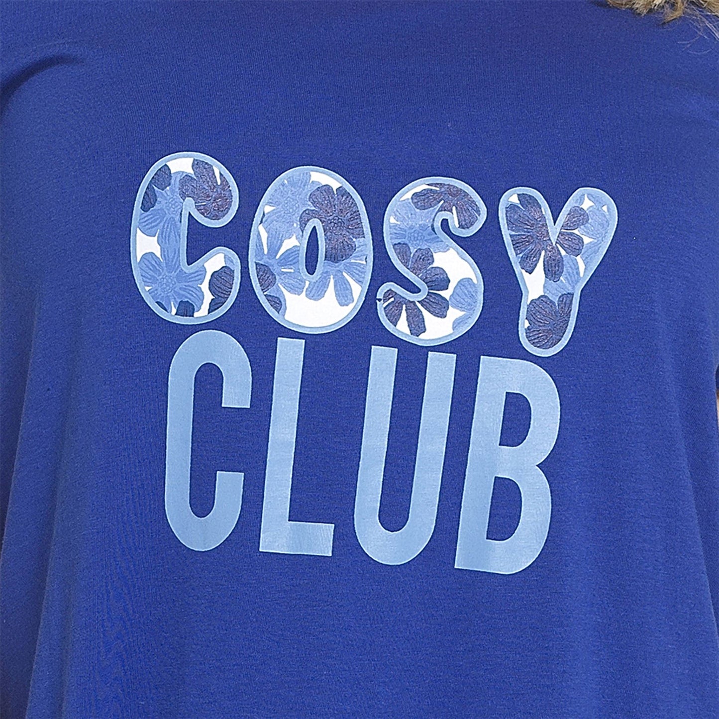 Follow That Dream Womens 'Cosy Club' Nightie - Blue Follow That Dream