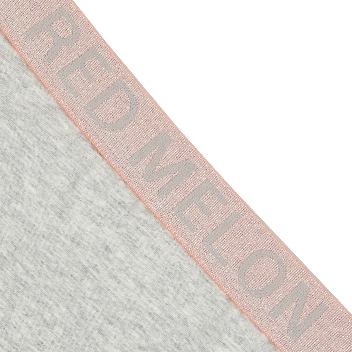 Red Melon Girls Crop Top Bra And Brief Set - Grey Marl Red Melon