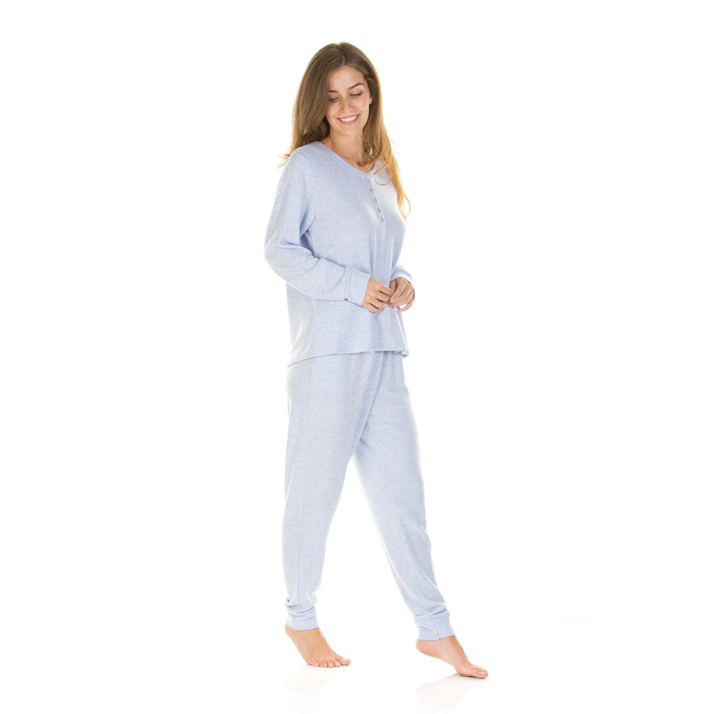 La Marquise Womens Lush Lounge Long Sleeve Pyjamas - Blue La Marquise