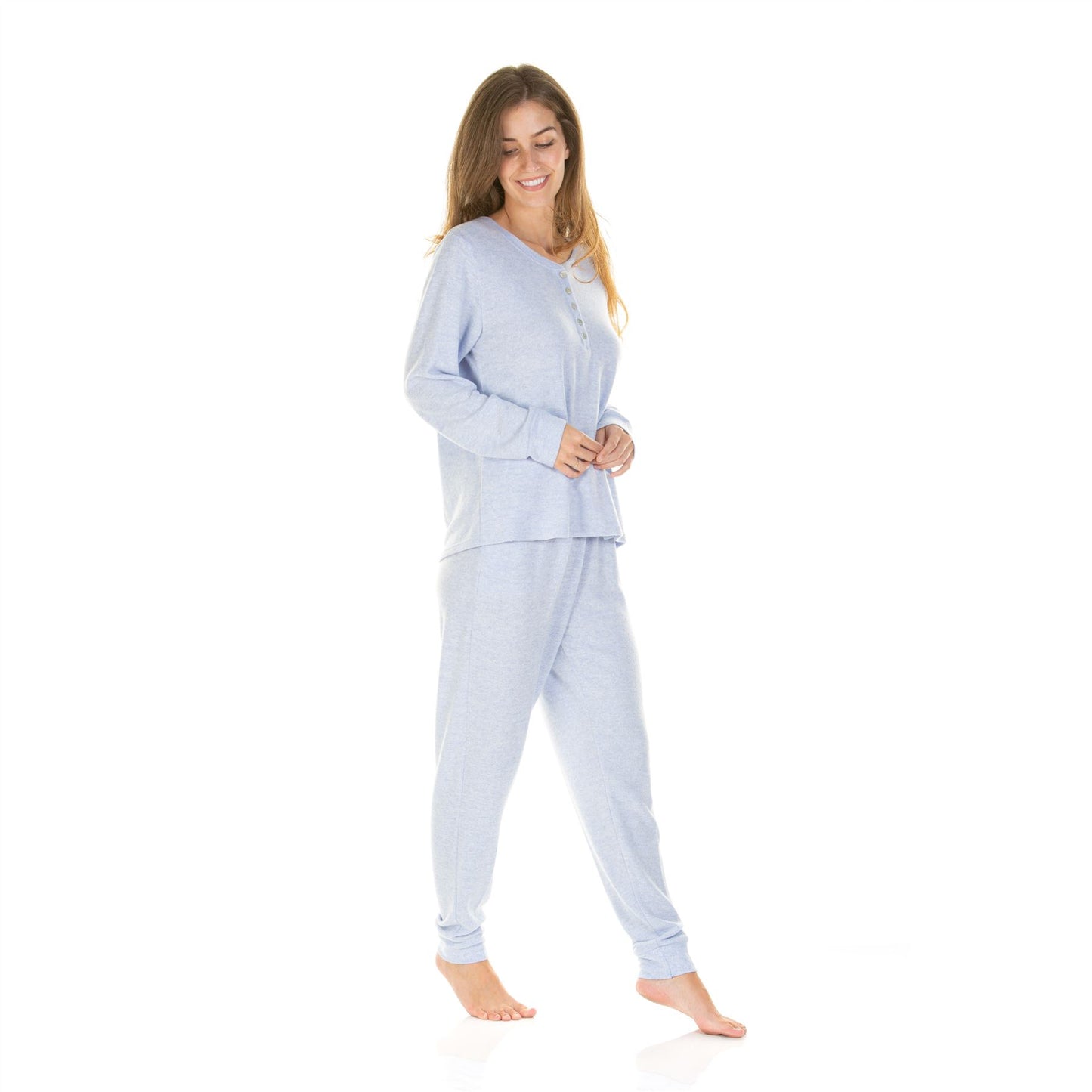 La Marquise Womens Lush Lounge Long Sleeve Pyjamas - Blue