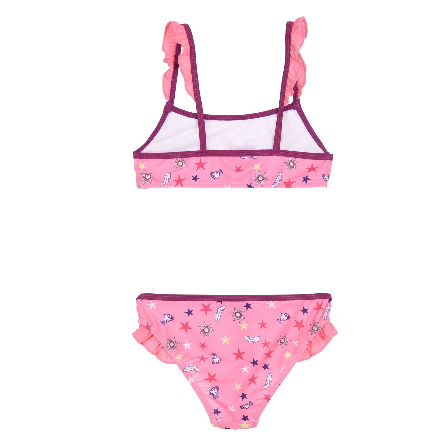 Girls Disney Princess Star Print Bikini Set - Pink Disney Princess