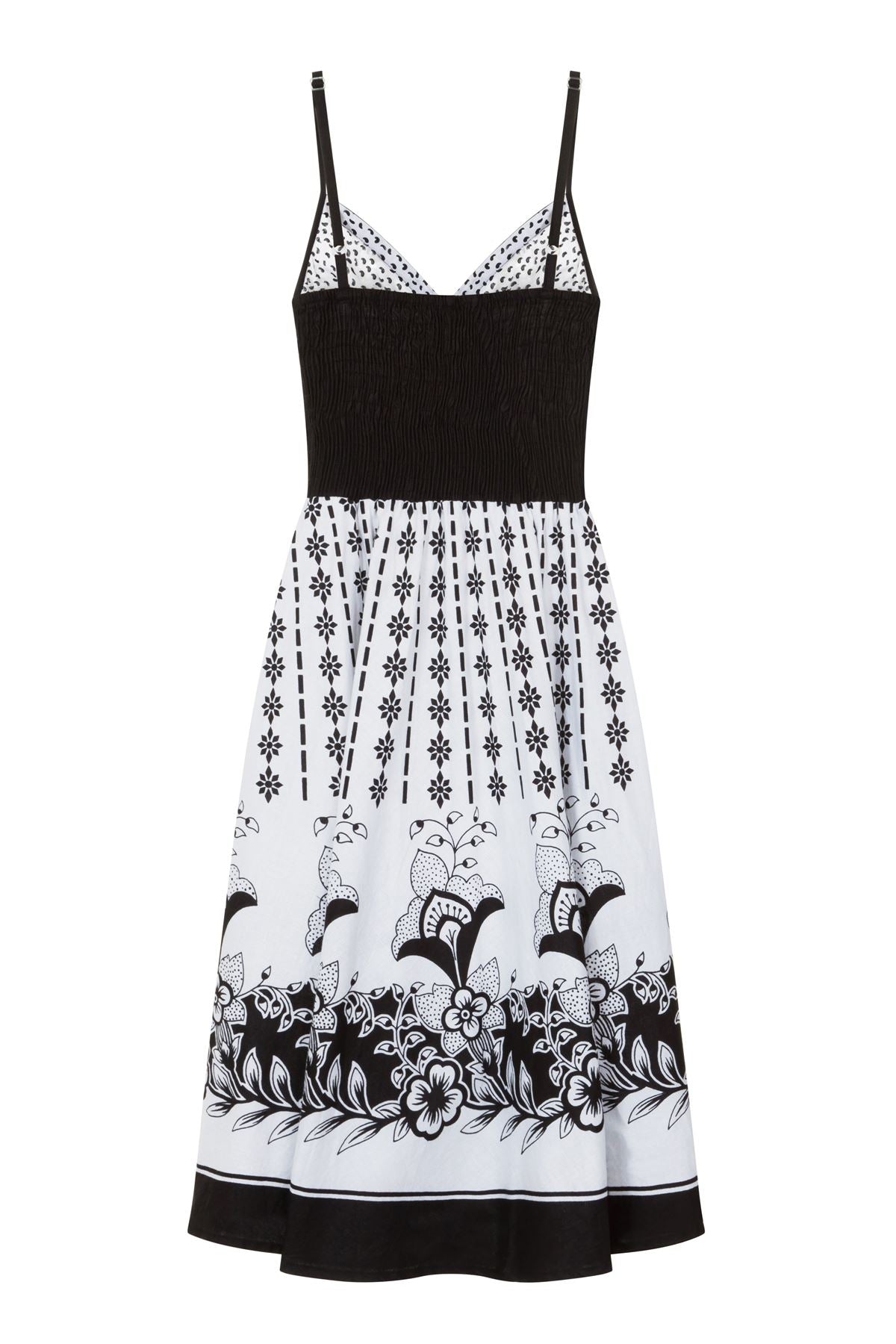 Pistachio Crossover Summer Dress - Black/White