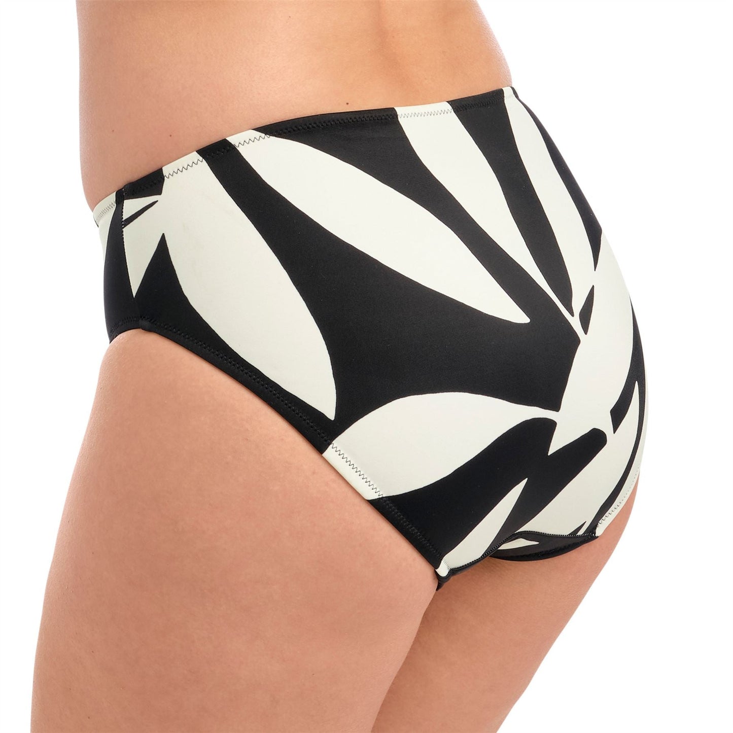 Fantasie Ile De Re Mid Rise Bikini Brief - Black/Cream Fantasie Swimwear