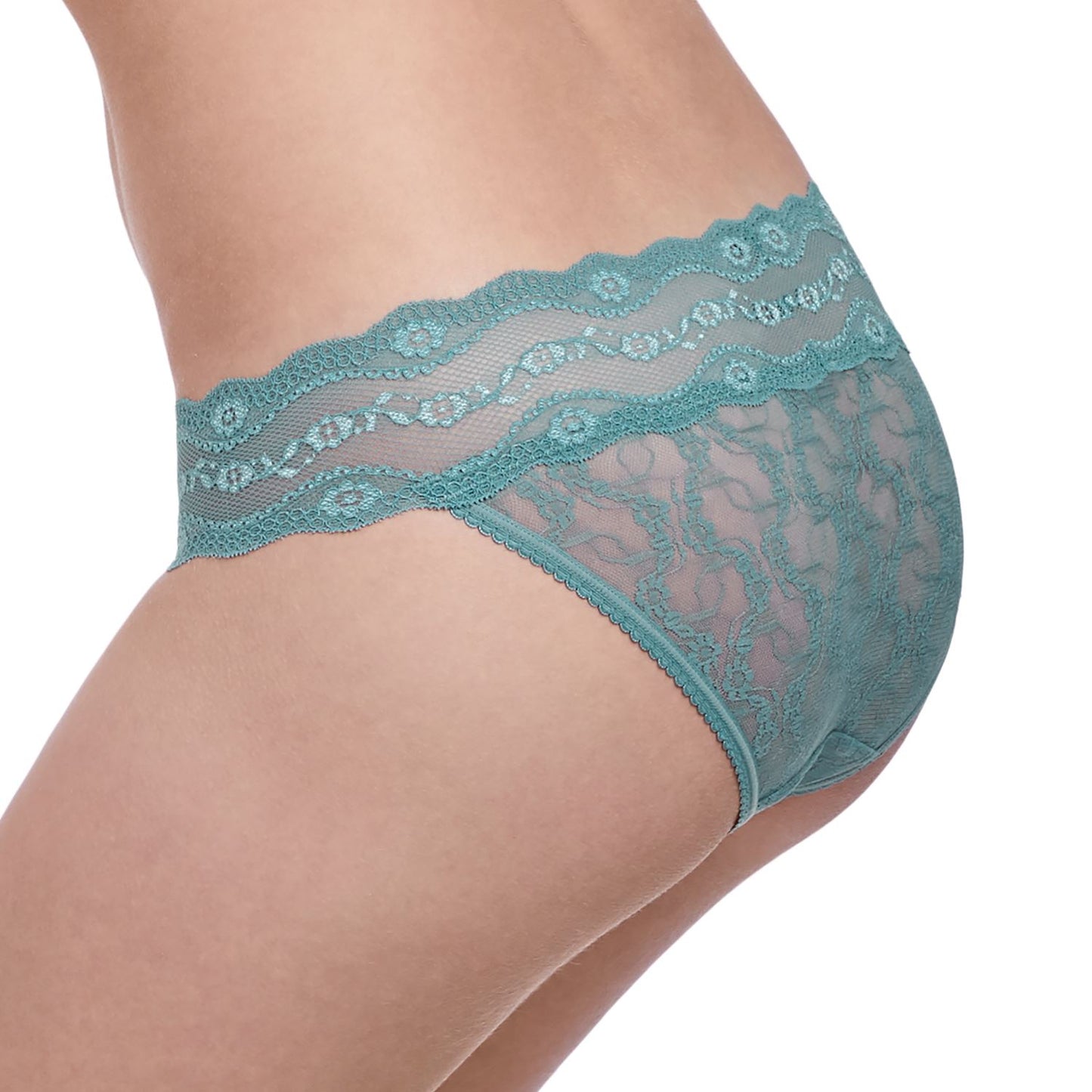 B.Tempt'd Lace Kiss Brief - Smoke Blue