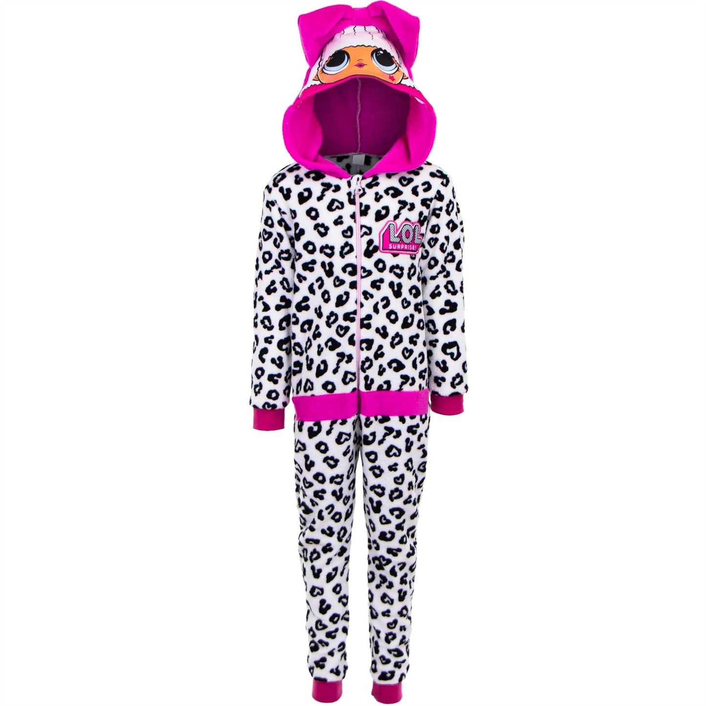 LOL Surprise Kids Fleece Onesie - White/Pink LOL Surprise