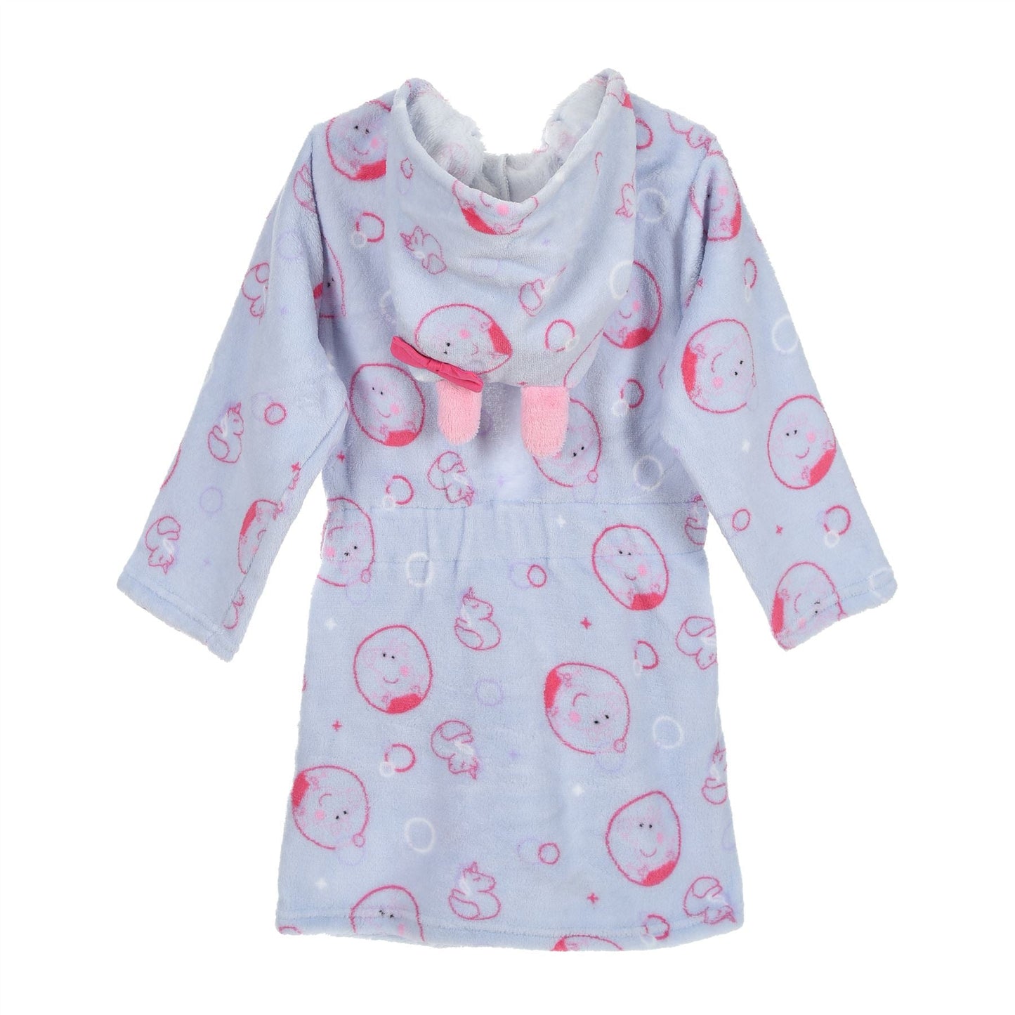 Kids Peppa Pig Fleece Hooded Robe - Blue Peppa Pig
