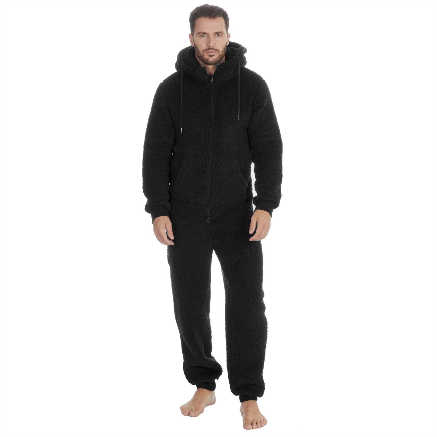 Cargo Bay Mens Borg Fleece Onesie - Black Cargo Bay