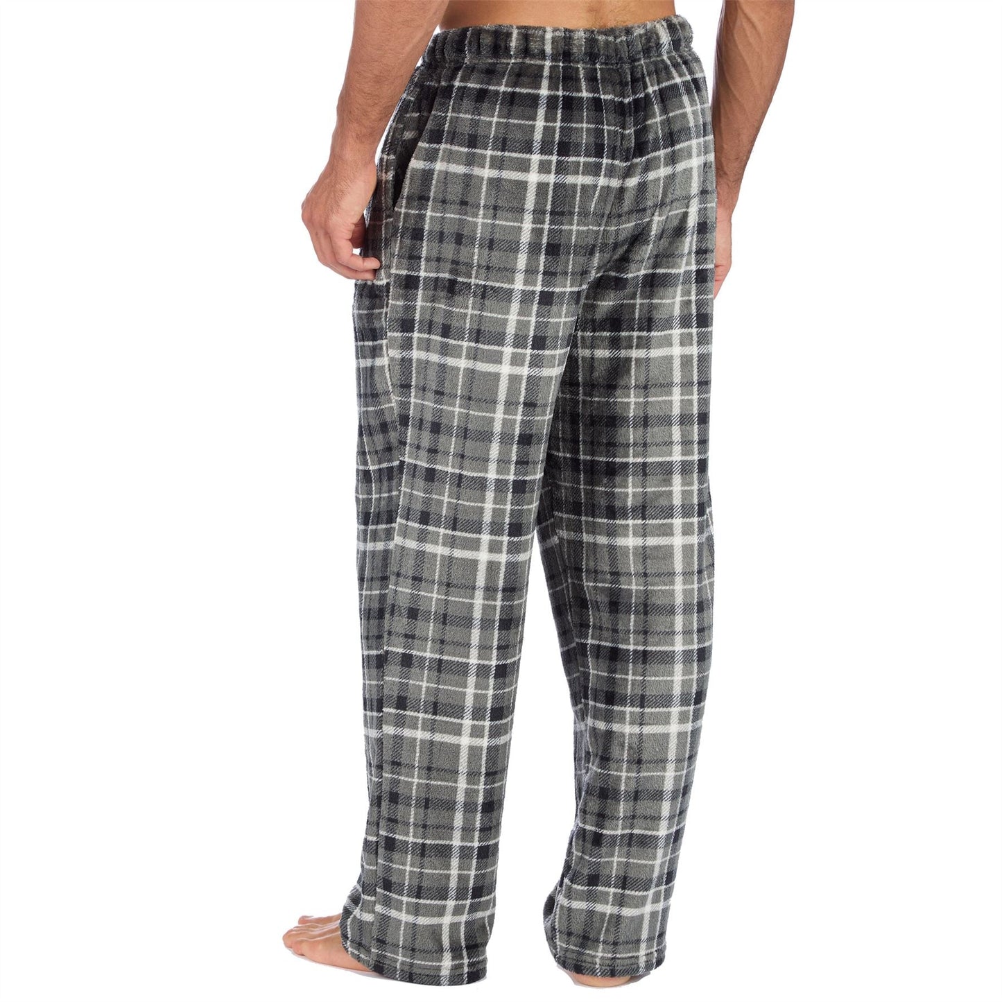 Cargo Bay Mens Fleece Lounge Pants - Grey Check Cargo Bay