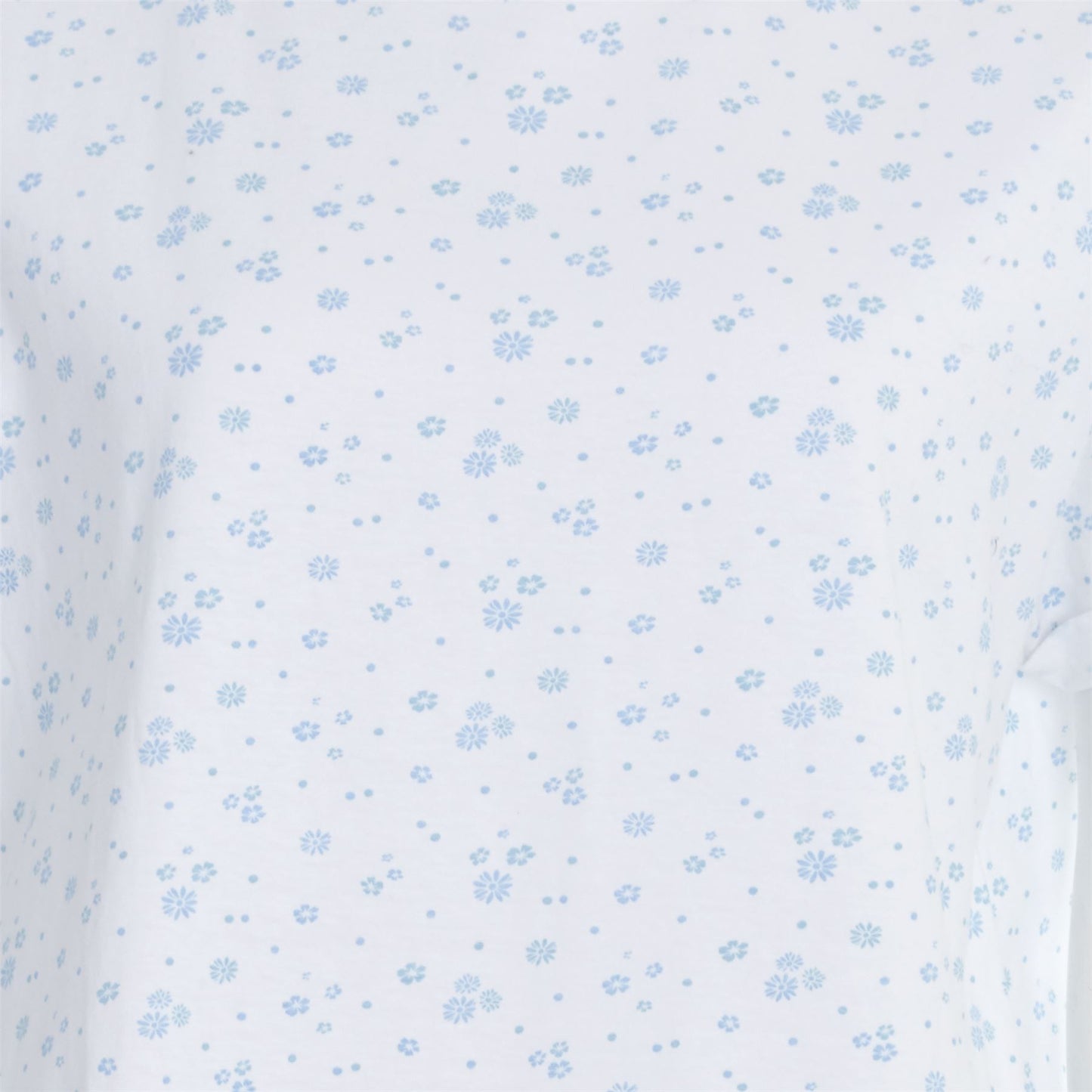 Cottonique Short Sleeve Floral Nightdress - White/Blue