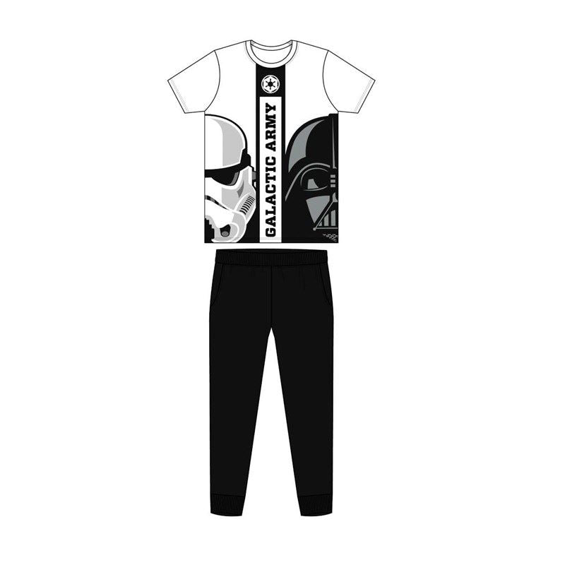 Mens Star Wars 'Galactic Army' Pyjamas - White/Black Star Wars