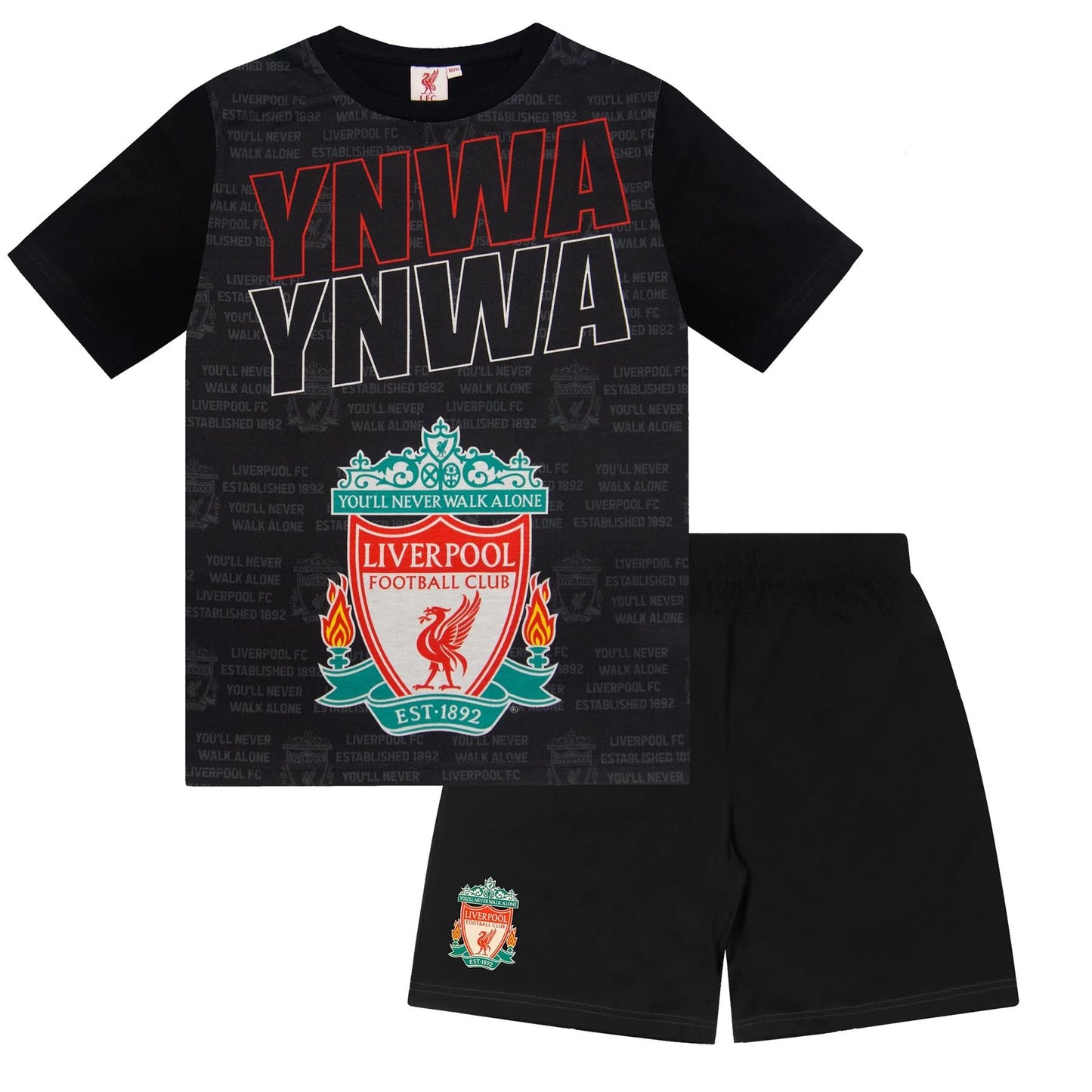 Kids Liverpool FC YNWA Short Pyjamas - Black Liverpool