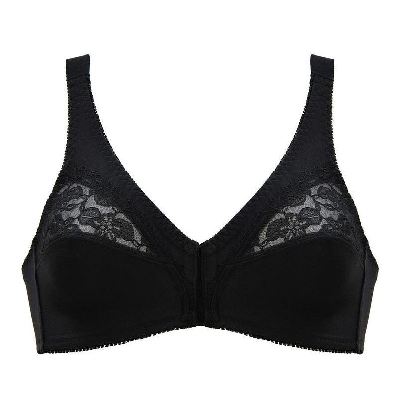 Naturana Front Fastening Bra - Black Naturana