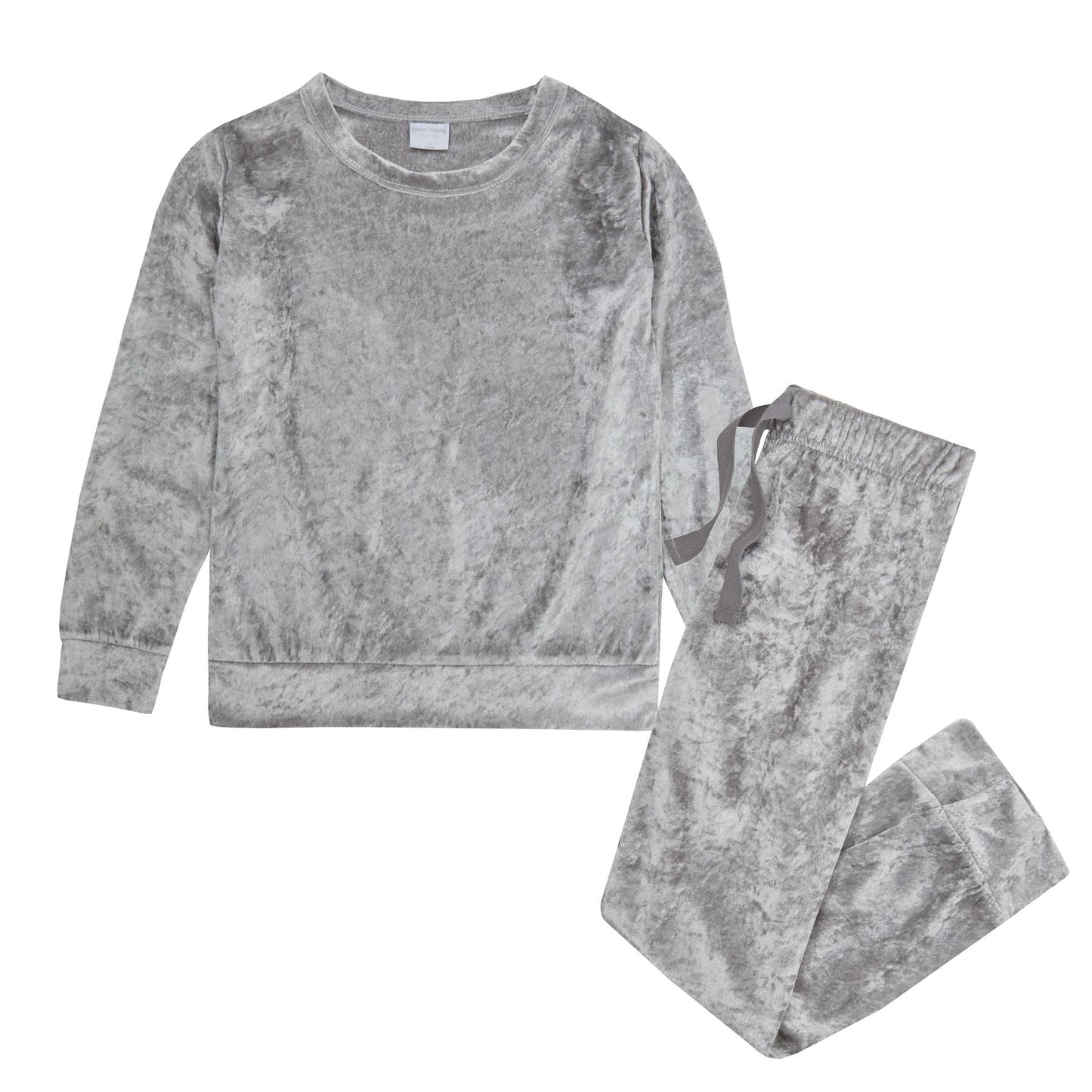 Forever Dreaming Girls Crushed Velvet Pyjamas - Silver Forever Dreaming