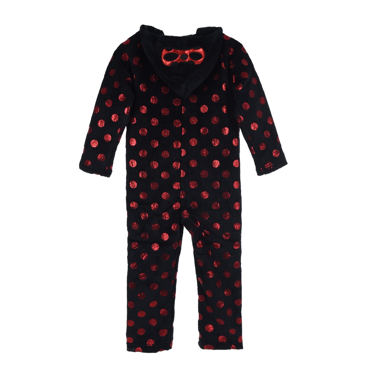 Girls Miraculous Ladybug Fleece Hooded Spot Onesie - Black