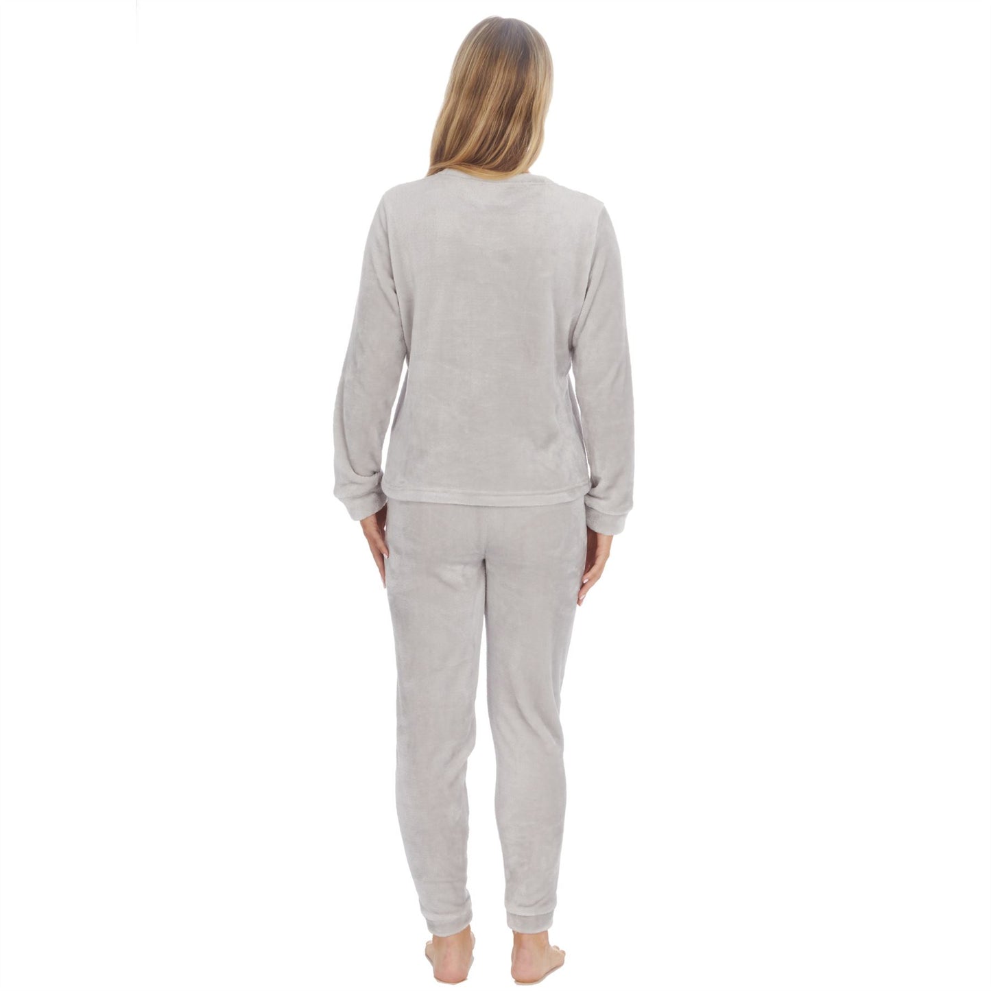 Forever Dreaming Womens Shimmer Flannel Fleece Pyjama Set - Grey Forever Dreaming