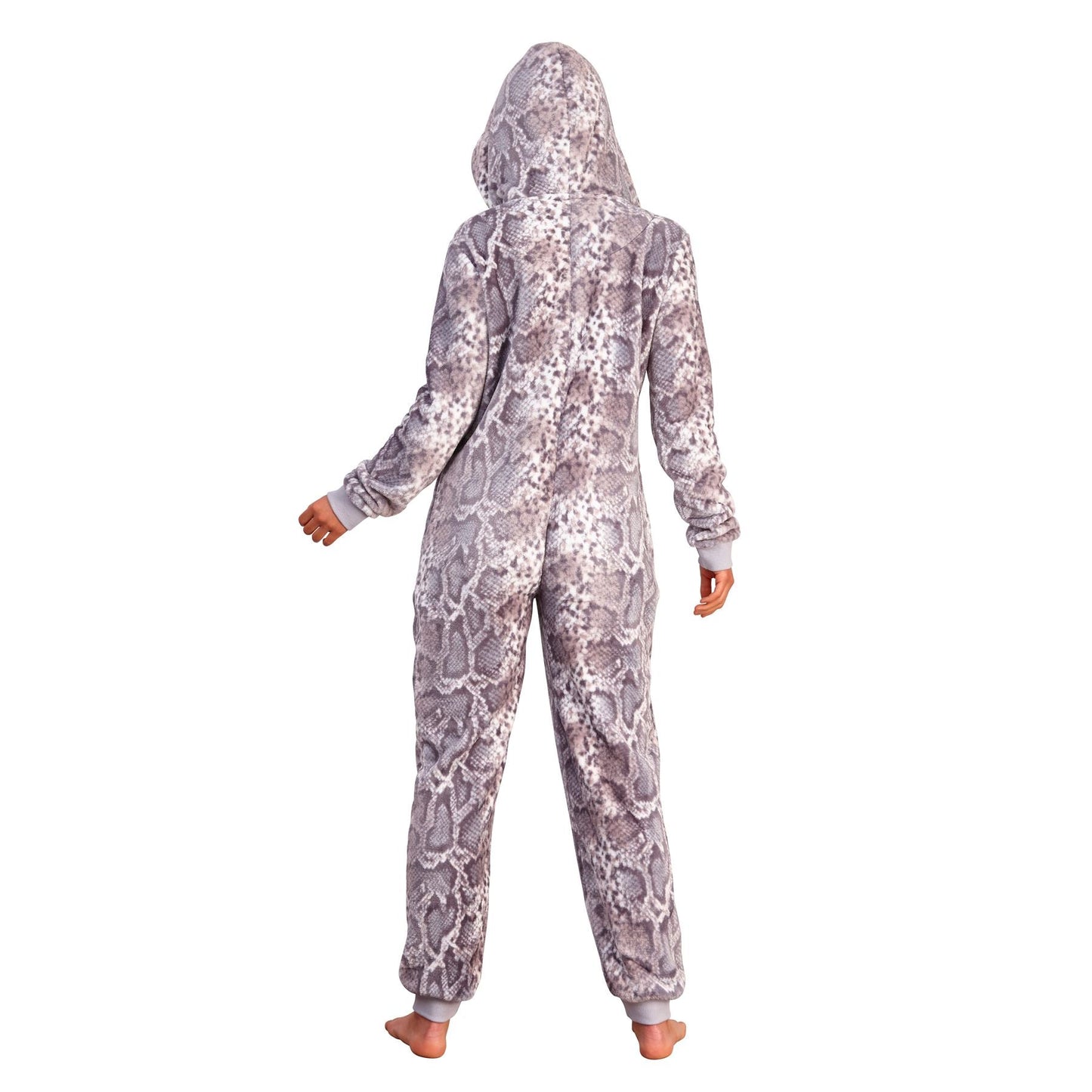Loungeable Womens Snake Print Fleece Onesie Loungeable