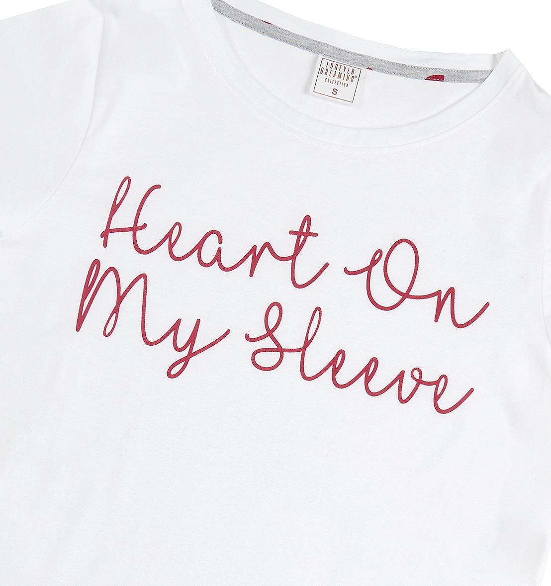 Forever Dreaming Womens 'Heart On My Sleeve' Pyjama Set - White Forever Dreaming