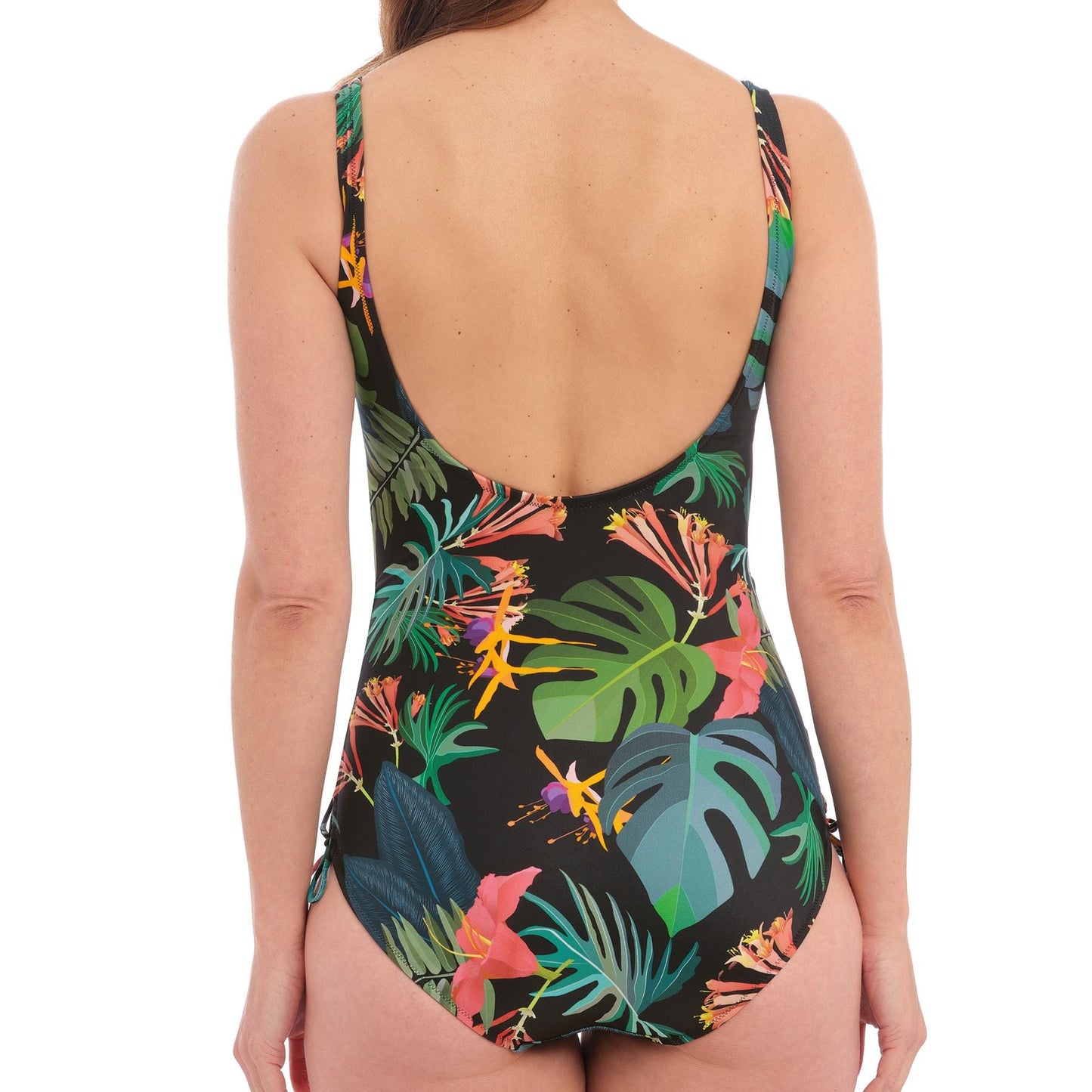 Fantasie Monteverde V Neck Adjustable Leg Swimsuit - Black Fantasie Swimwear