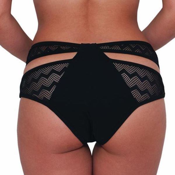 Curvy Kate Hi Voltage Strappy Bikini Brief - Black Curvy Kate Swimwear