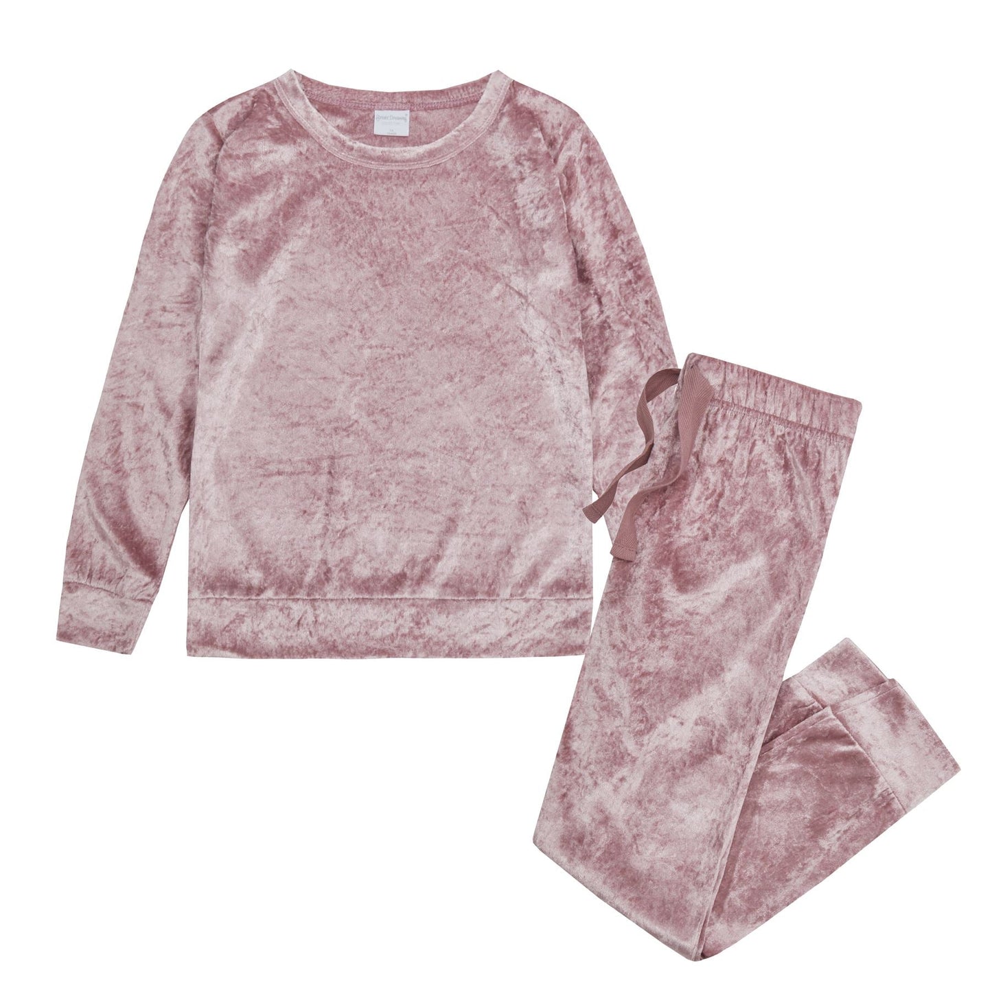 Forever Dreaming Girls Crushed Velvet Pyjamas - Pink Forever Dreaming