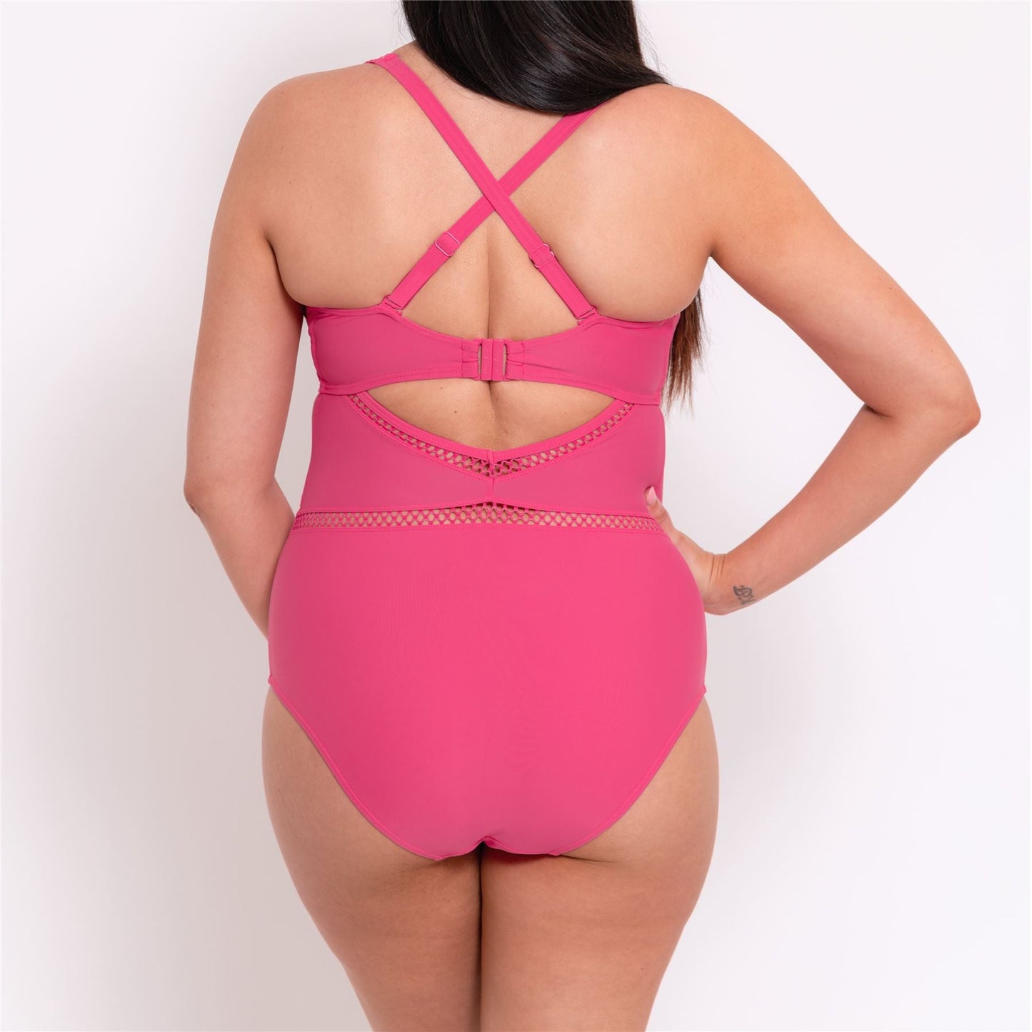 Curvy Kate First Class Plunge Swimsuit - Pink Curvy Kate Swimwear