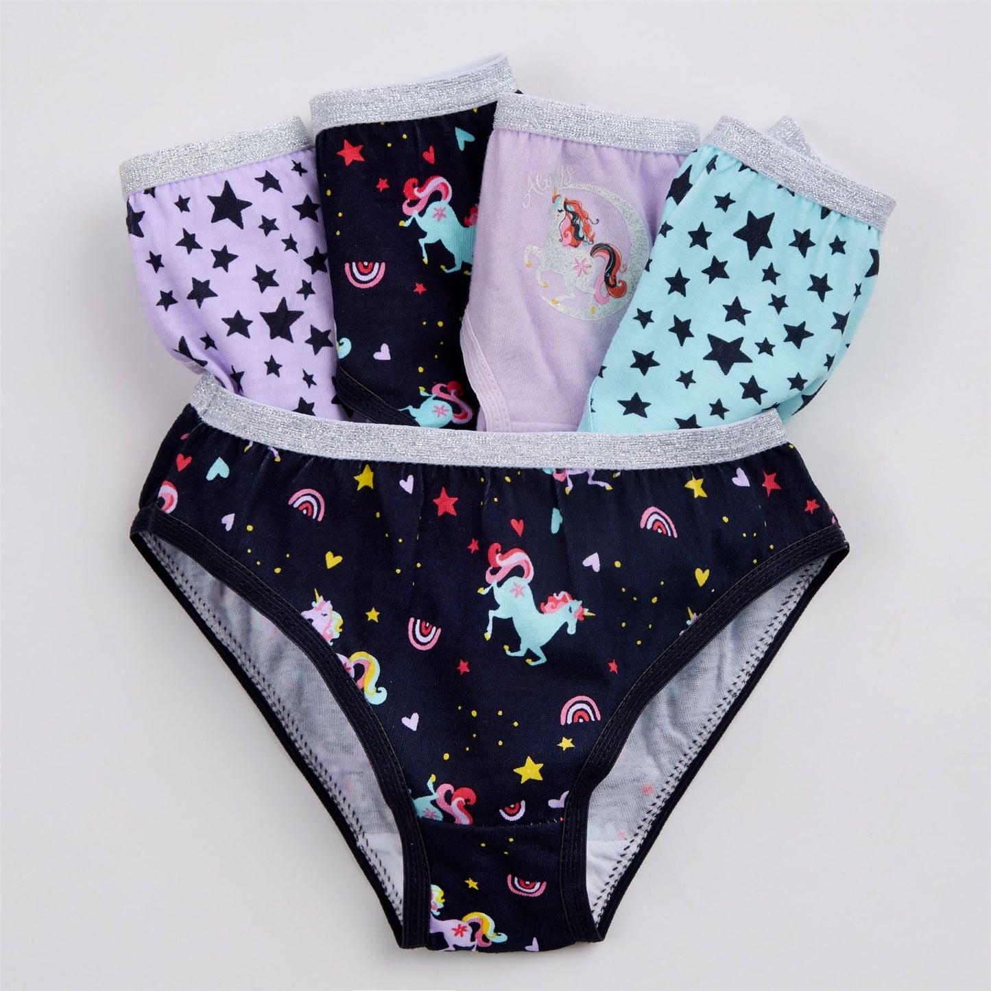 4Kidz Girls Briefs 5 Pack - Unicorns (7-13 Years) 4Kidz