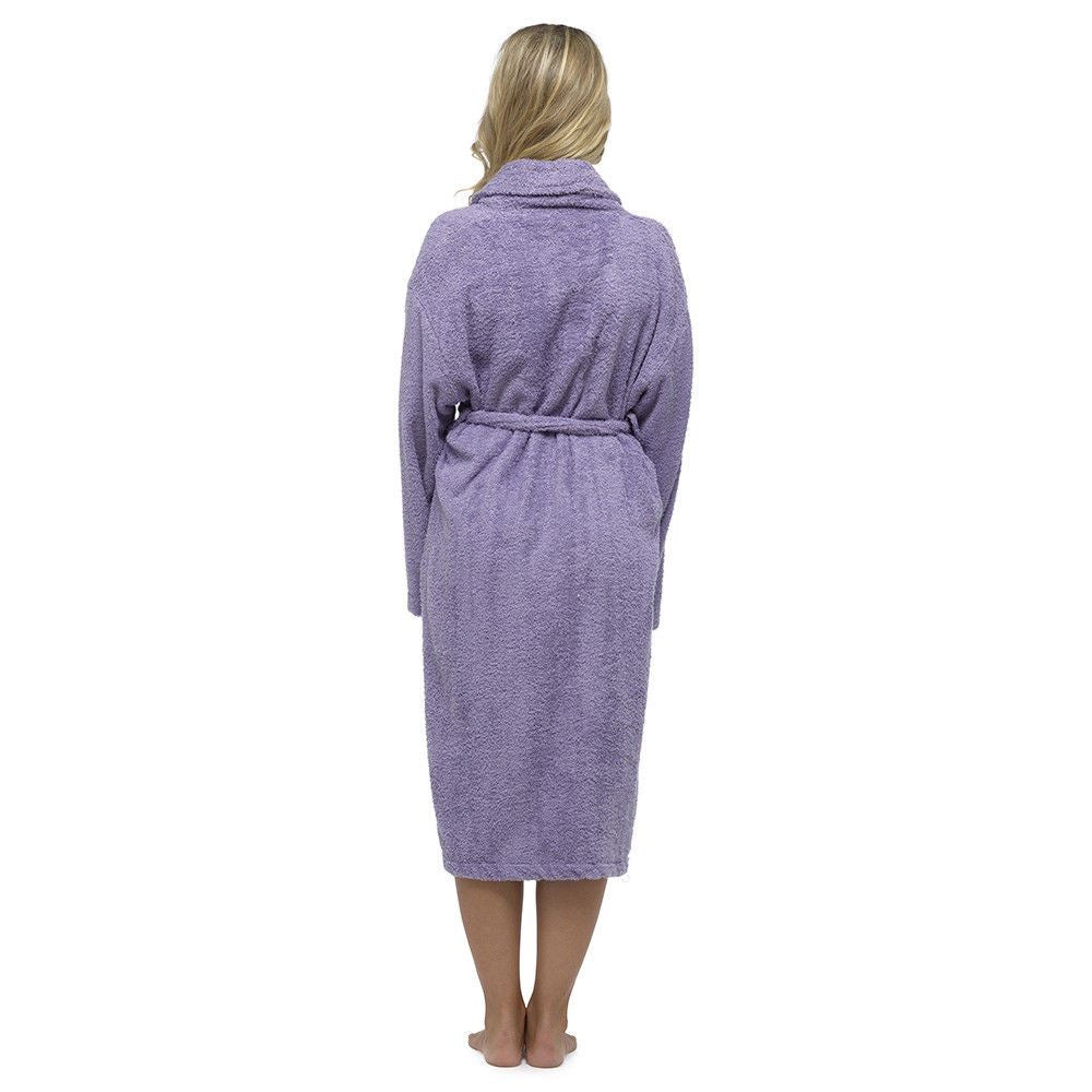 Tom Franks Womens Cotton Towelling Robe - Lilac Tom Franks