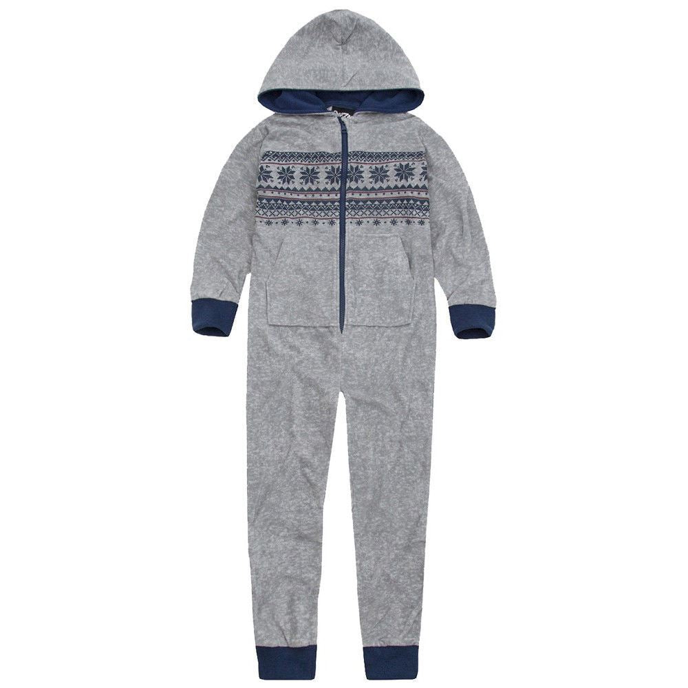 Onezee Kids Fairisle Fleece Onesie - Grey