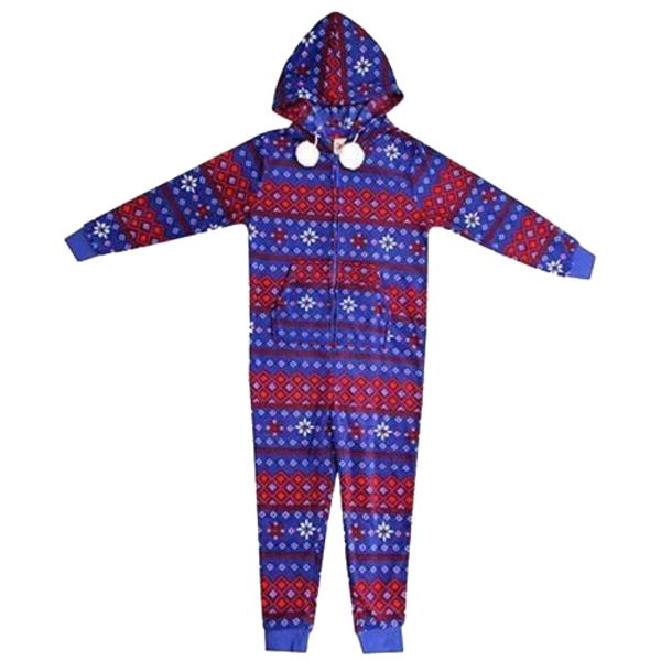 Onezee Kids Fairisle Print Fleece Onesie - Blue