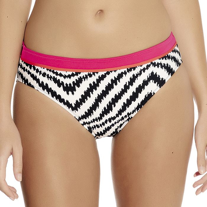 Fantasie Montego Bay Mid Rise Bikini Brief - Black/Cream Fantasie Swimwear