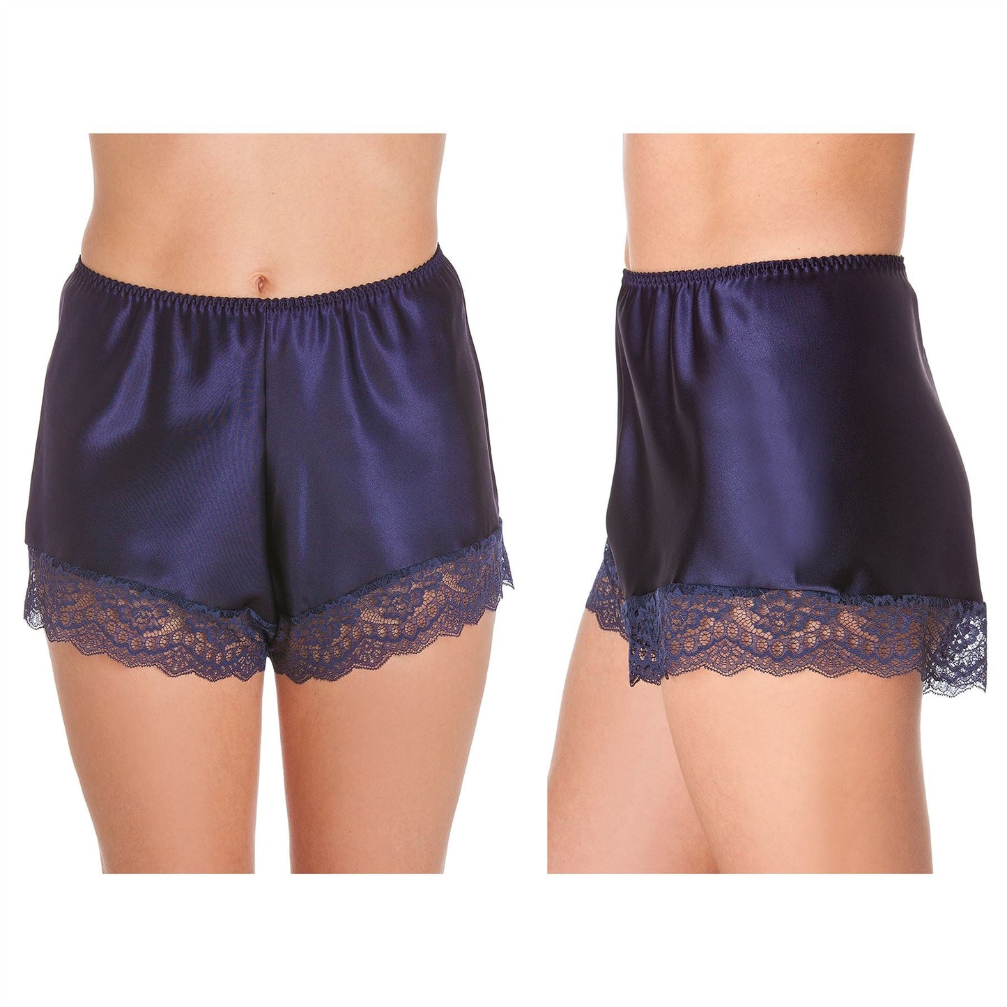 Lady Olga Womens Satin French Knickers - Navy Lady Olga