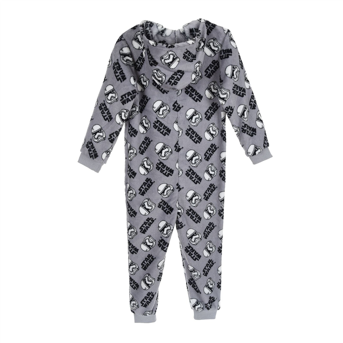 Boys Star Wars Fleece Hooded Onesie - Grey Print Star Wars
