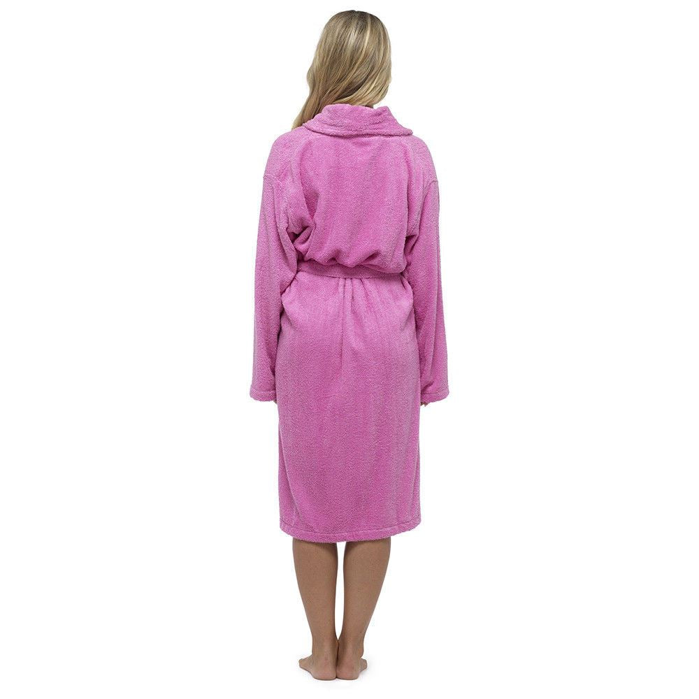 Tom Franks Womens Cotton Towelling Robe - Pink Tom Franks
