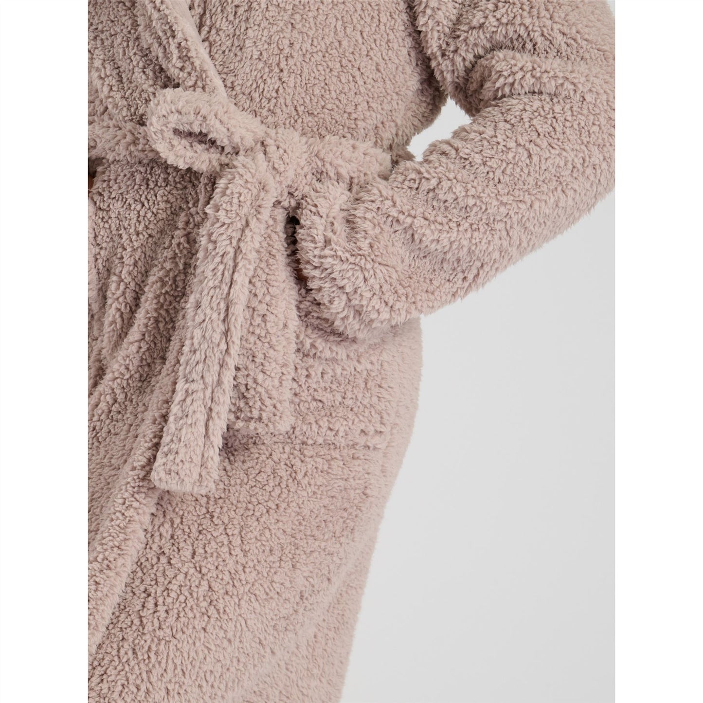 Loungeable Luxury Sherpa Fleece Maxi Robe - Mink