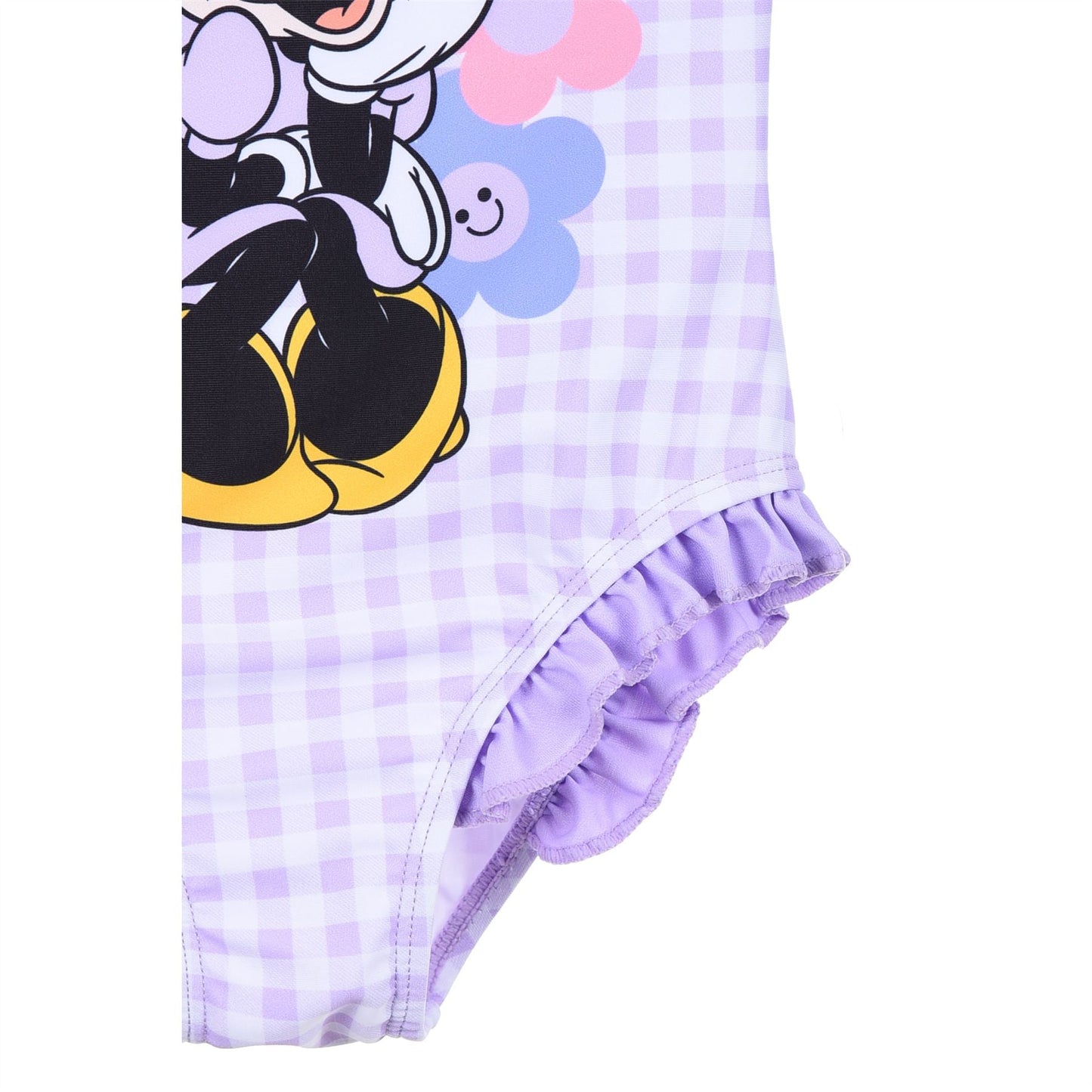 Girls Minnie Mouse Gingham Swimsuit - Purple Minnie Mouse