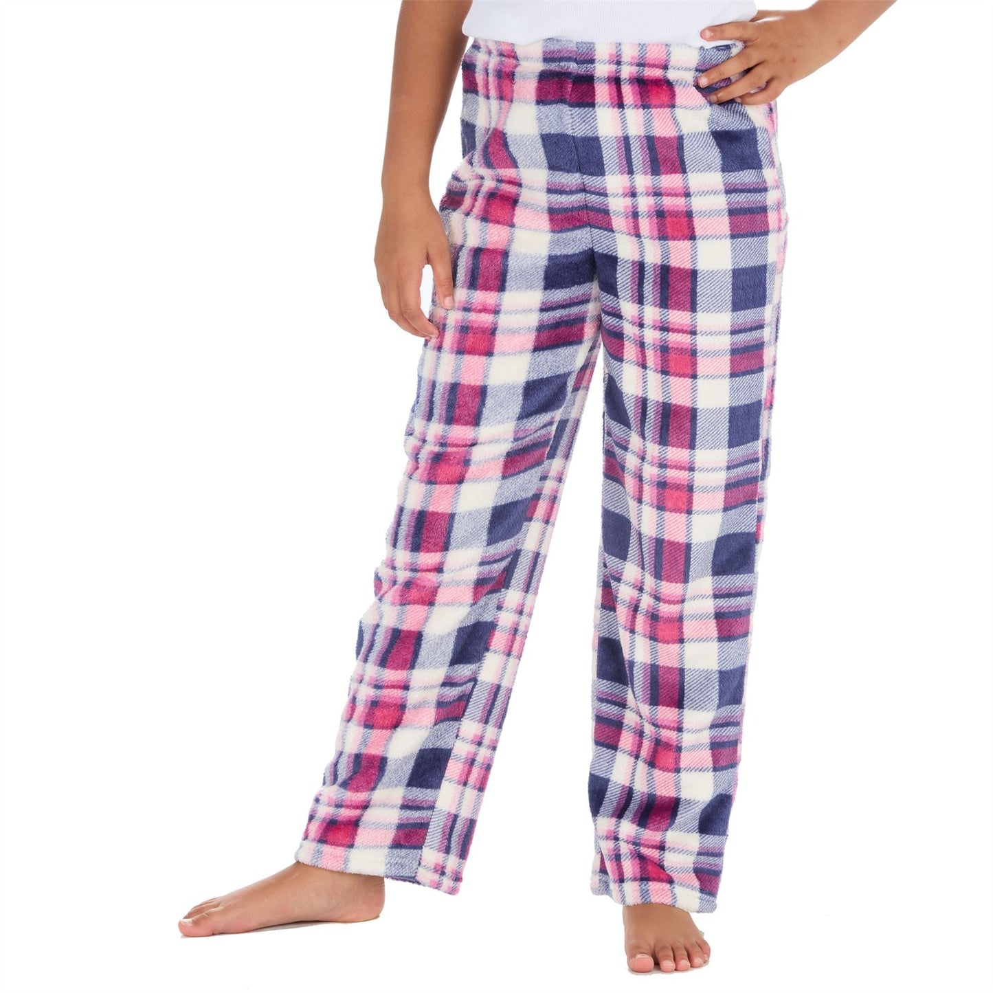 Forever Dreaming Girls Fleece Lounge Pants - Blue Check Forever Dreaming