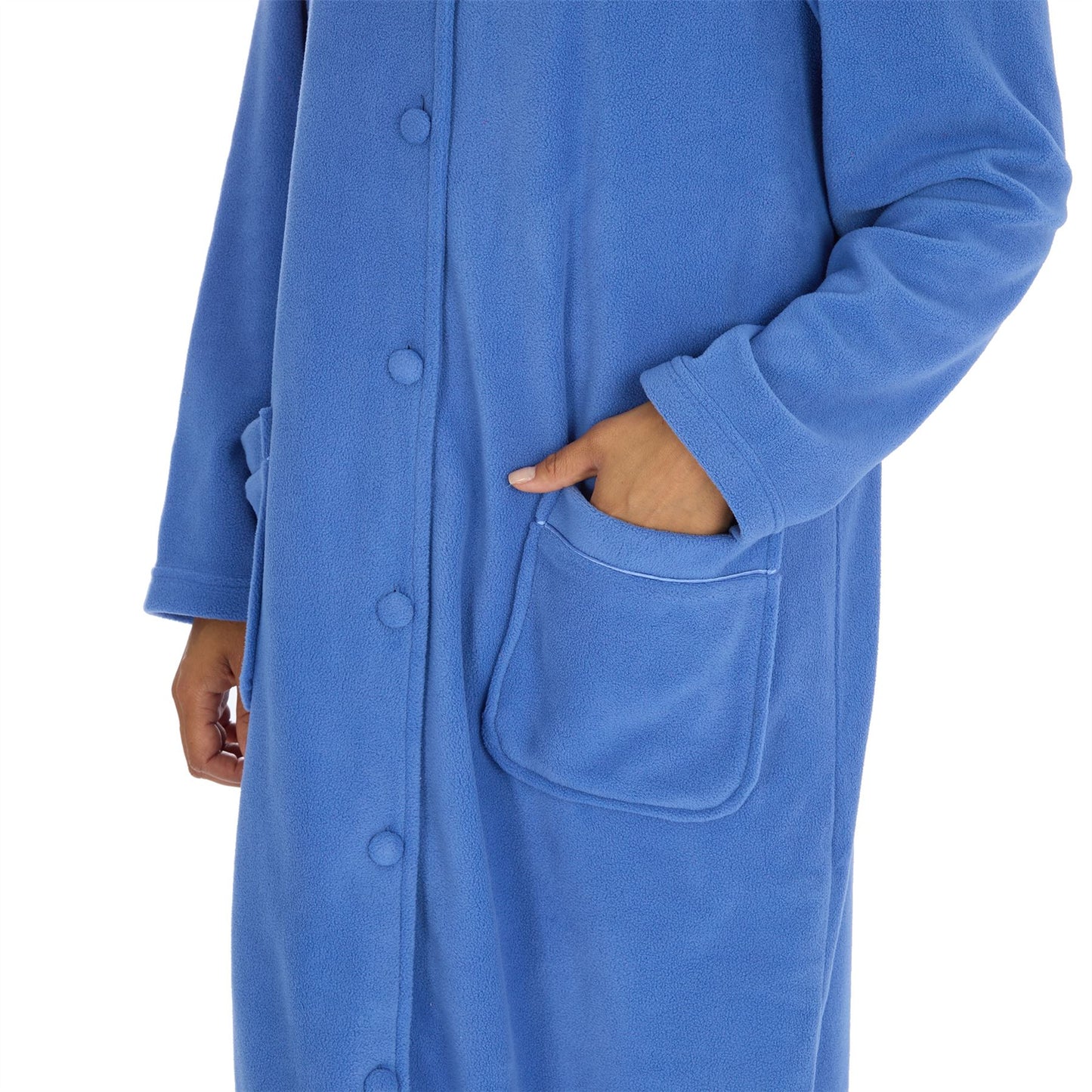 Countess Christie Longer Length Button Housecoat - Blue