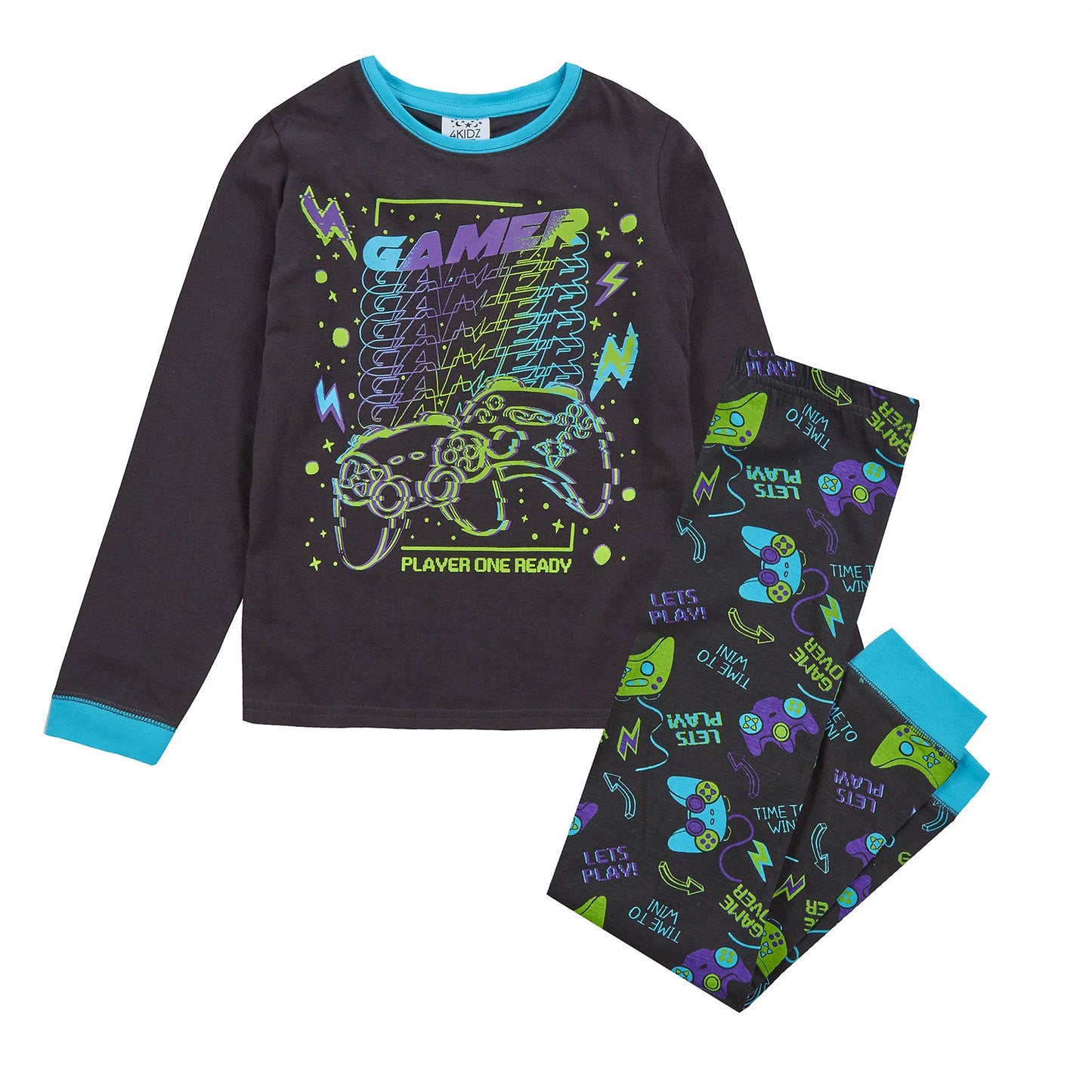 4Kidz Kids 'Gamer' Pyjamas - Phantom