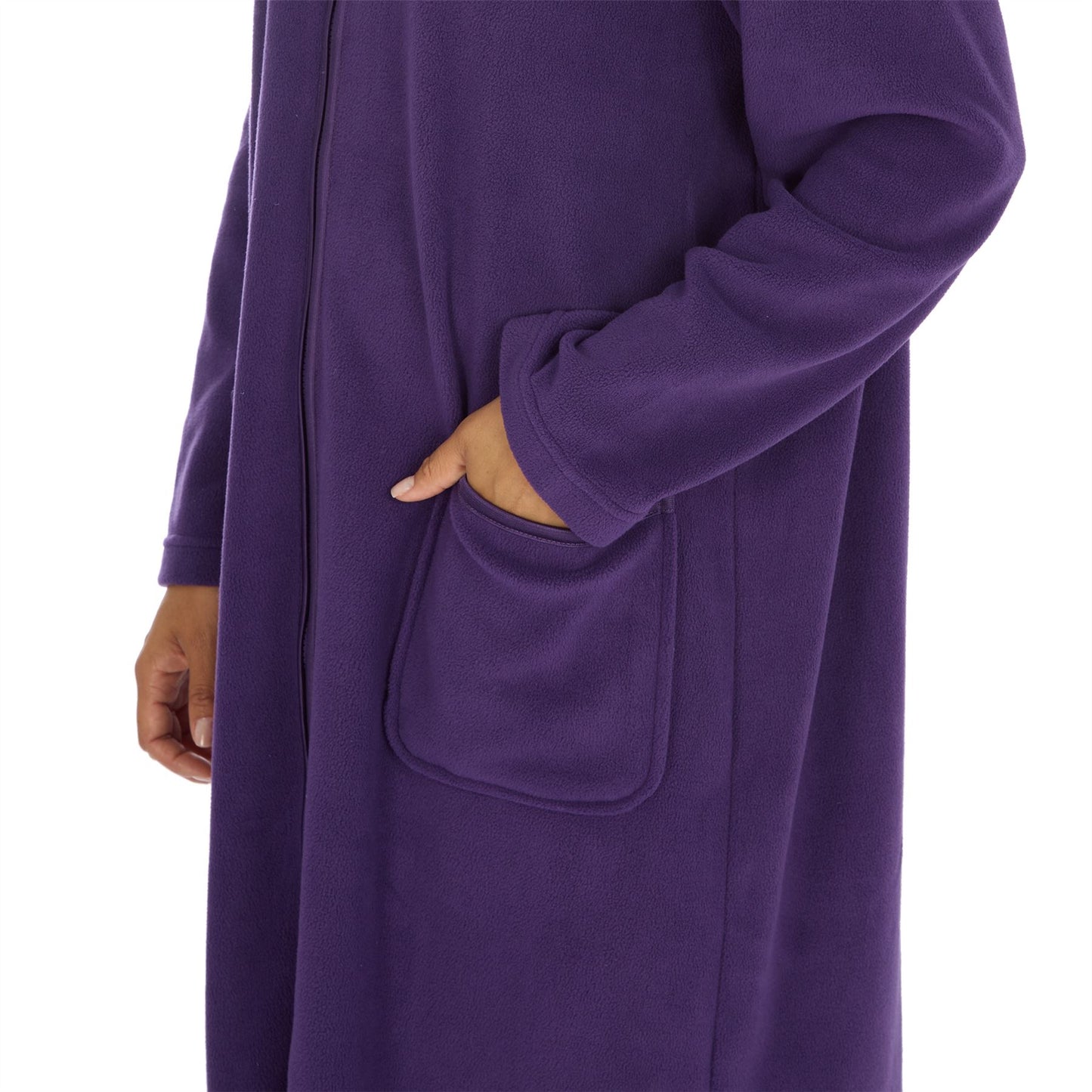 Countess Christie Longer Length Zip Housecoat - Purple