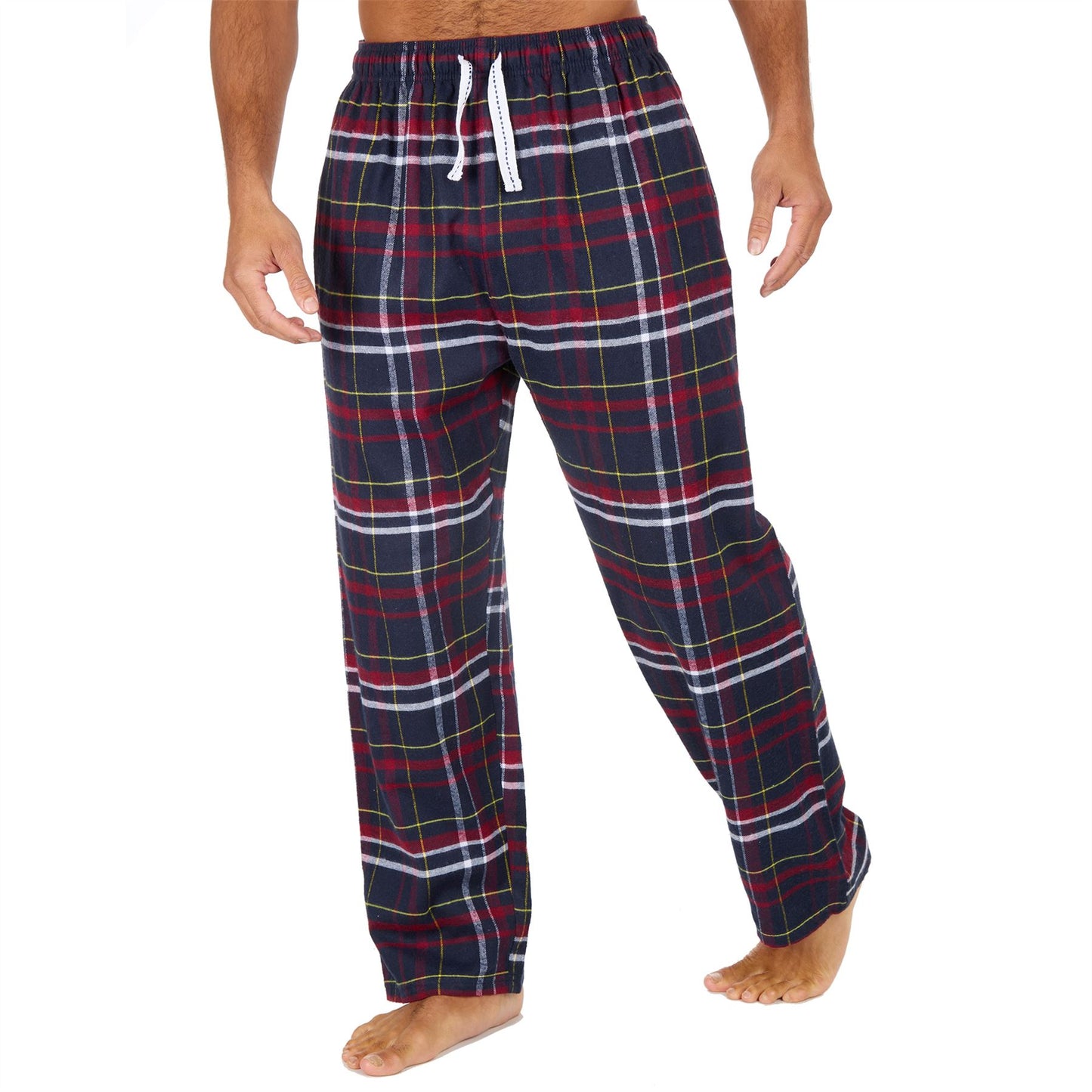 Cargo Bay Mens Check Flannel Lounge Pants - Burgundy