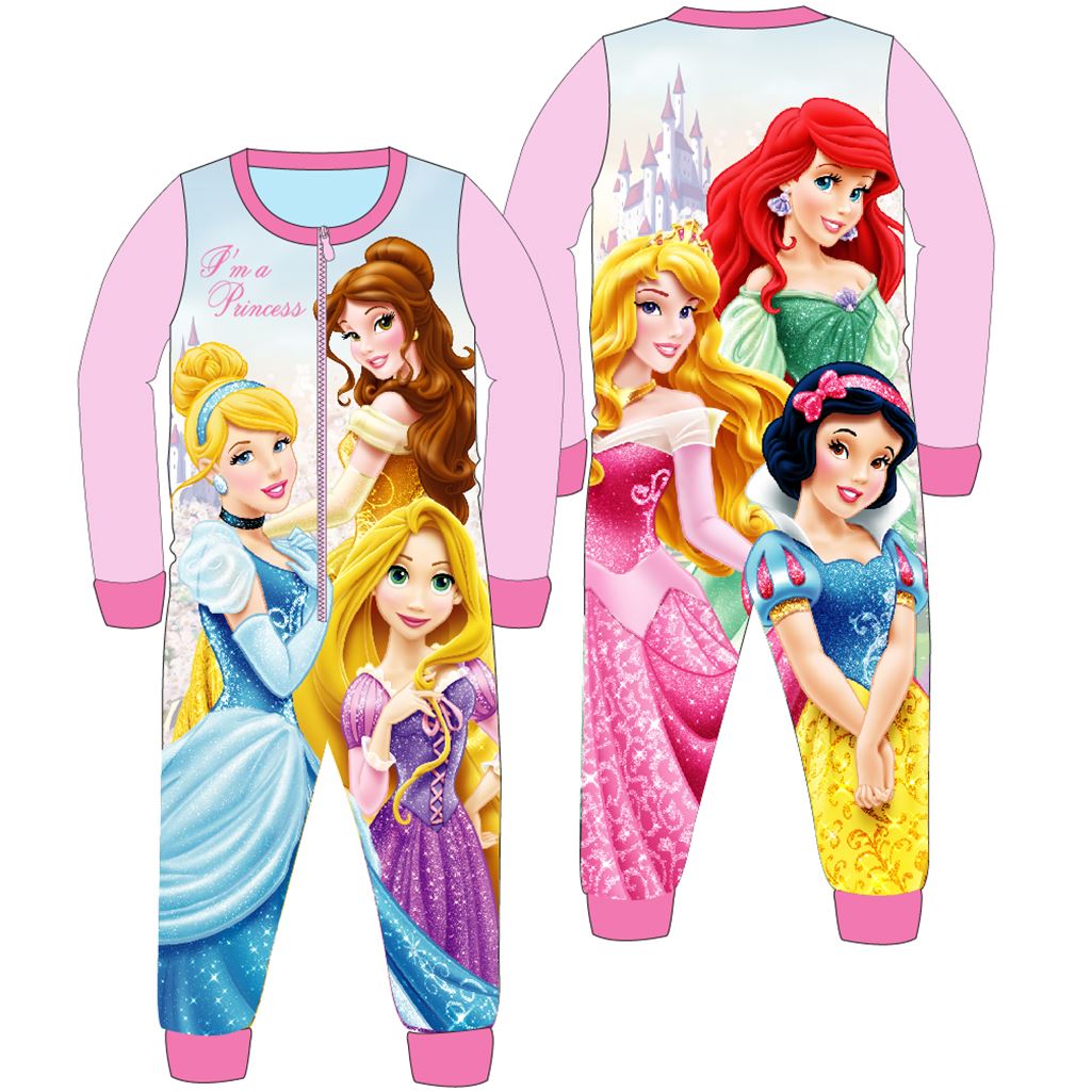 Girls Disney Princess Fleece Onesie Disney Princess