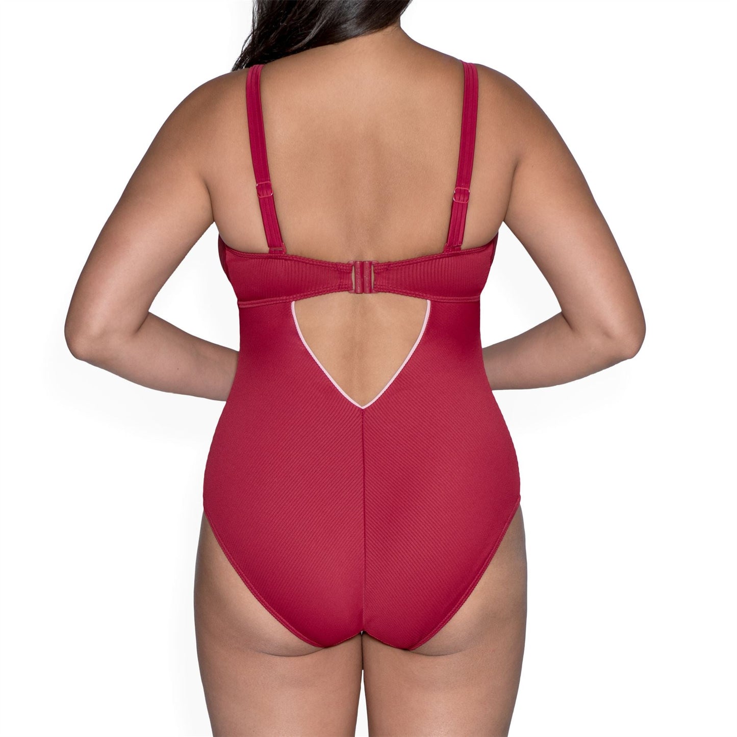 Curvy Kate Poolside Plunge Swimsuit - Red/Pink Curvy Kate Swimwear