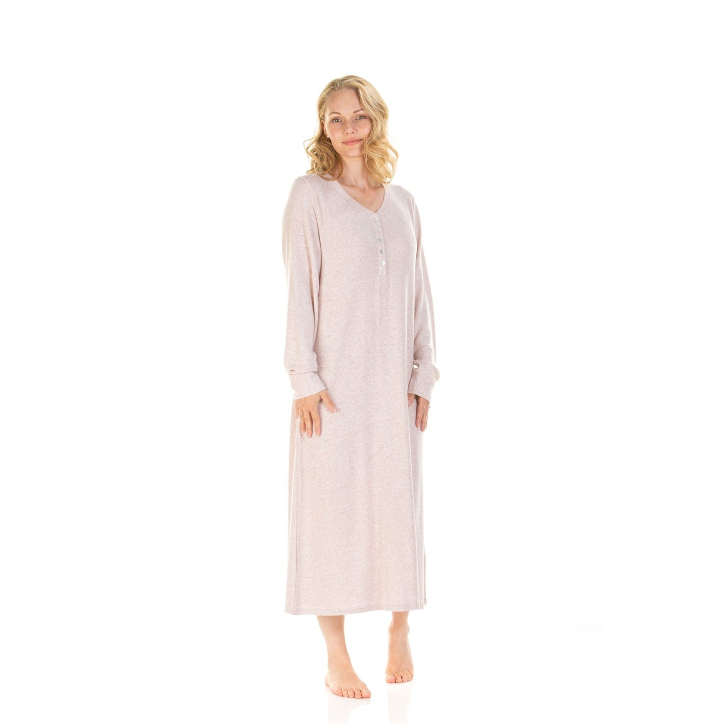 La Marquise Womens Lush Lounge Long Sleeve Nightdress - Pink La Marquise